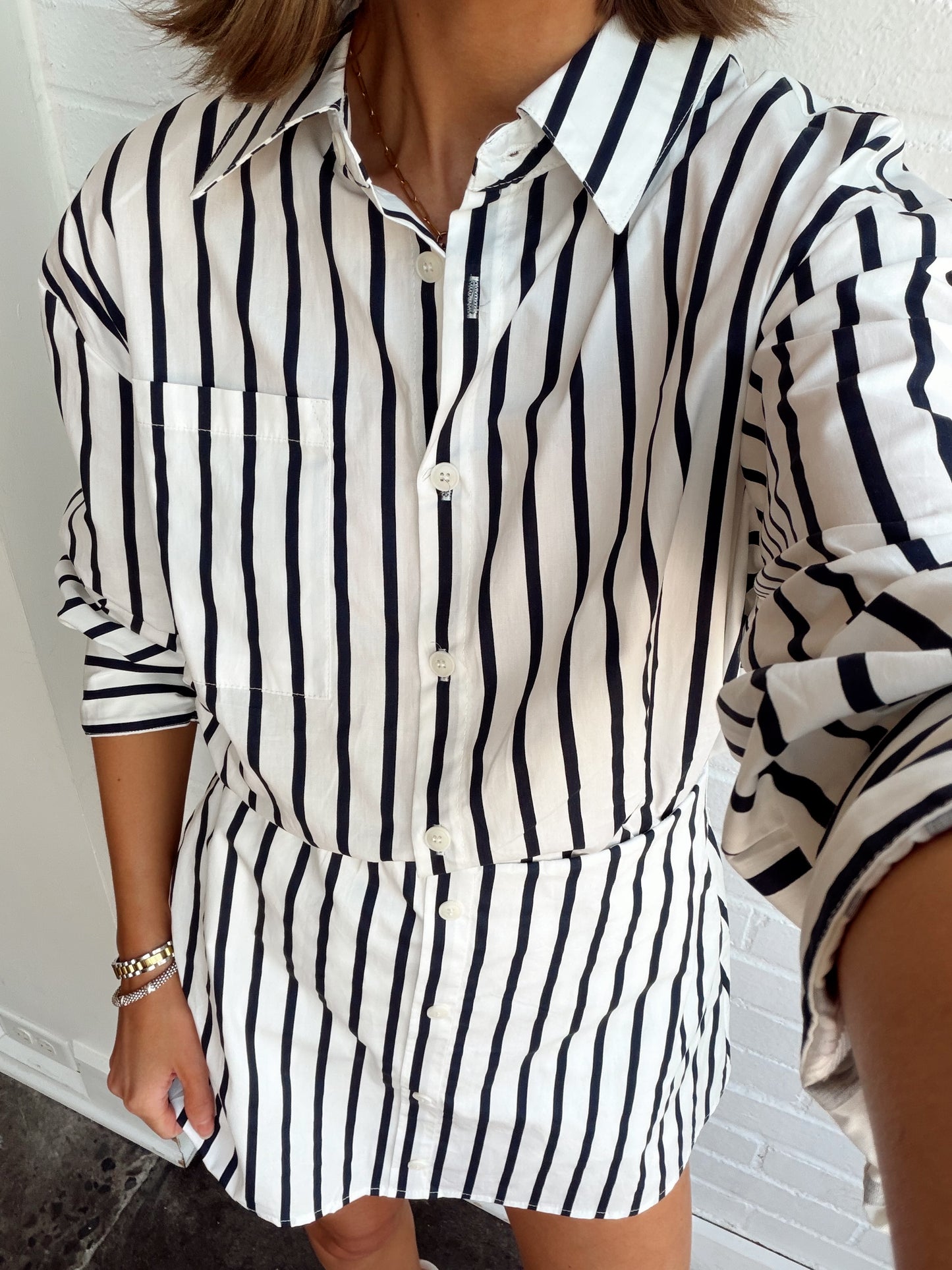 STRIPED SHIRT+SKORT SET