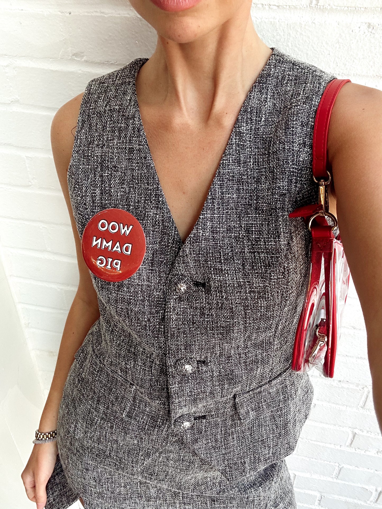 MULTI TWEED BUTTONED VEST