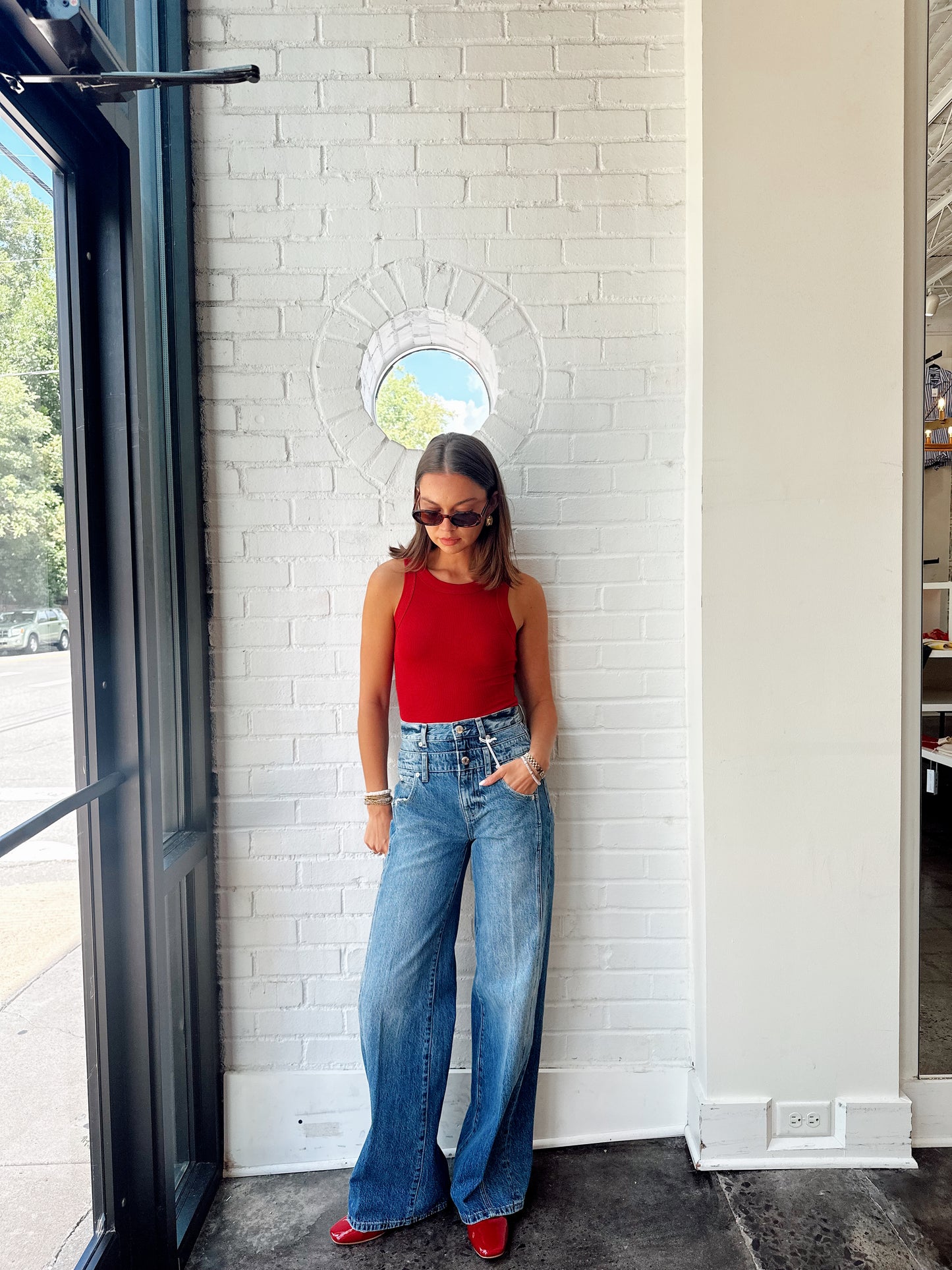 CALEB HIGH RISE STACKED WAIST- ECHO