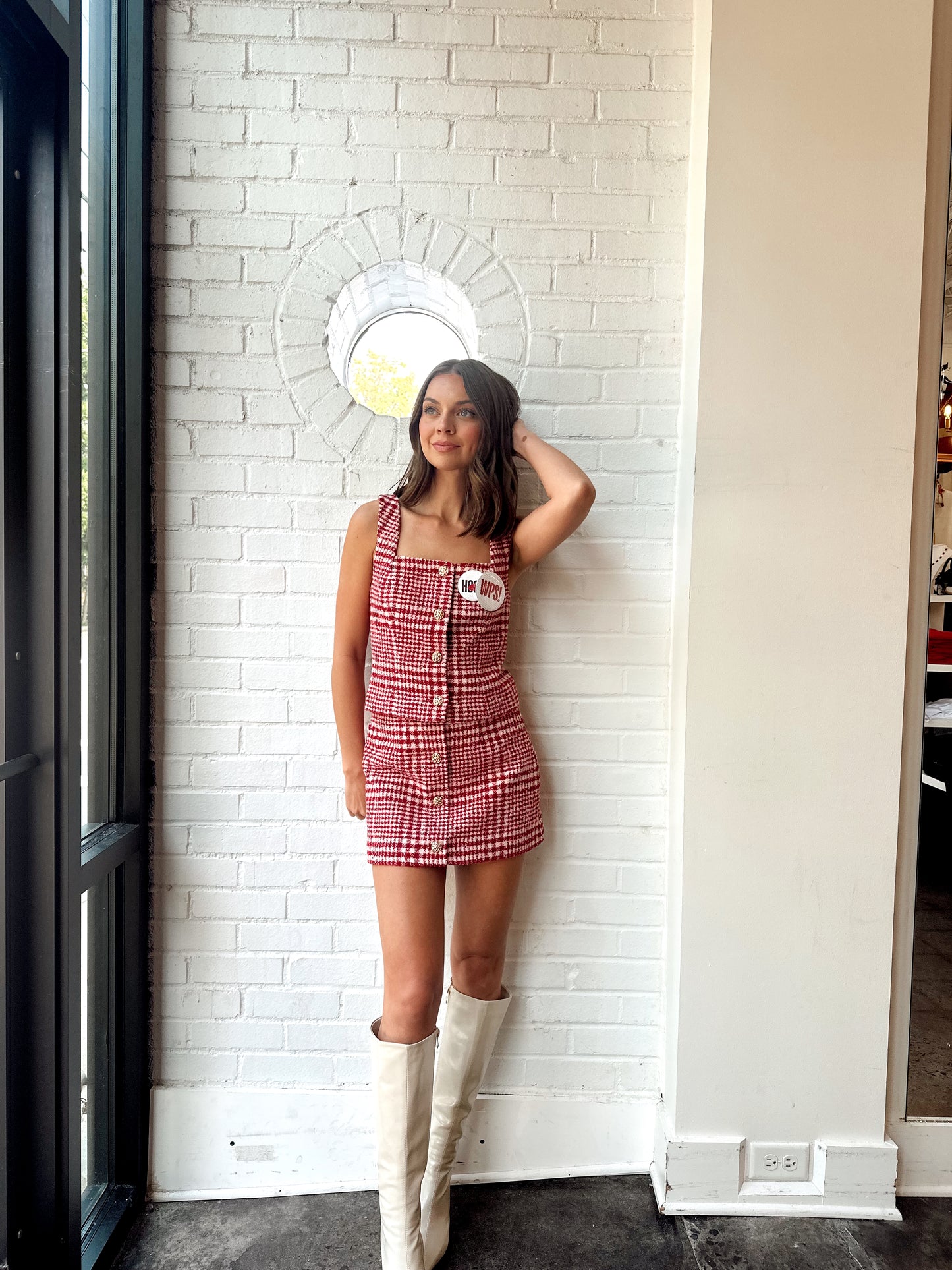 BRUSHED HOUNDSTOOTH MINI