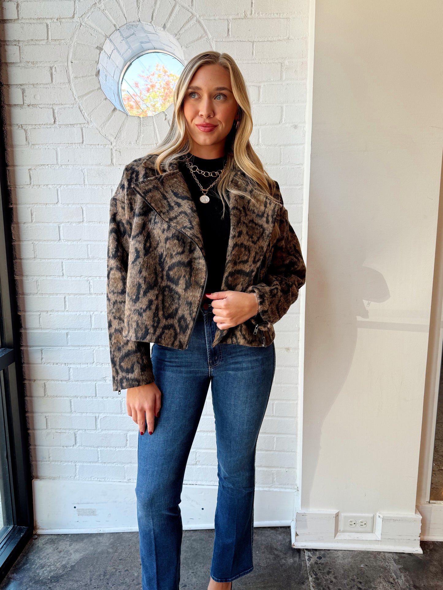 STRADA VEGAN LEOPARD OVERSIZED JACKET