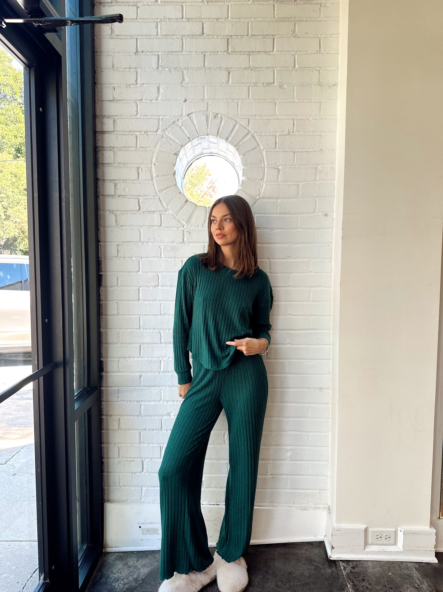 DAWN SMOCKED RIB PANT