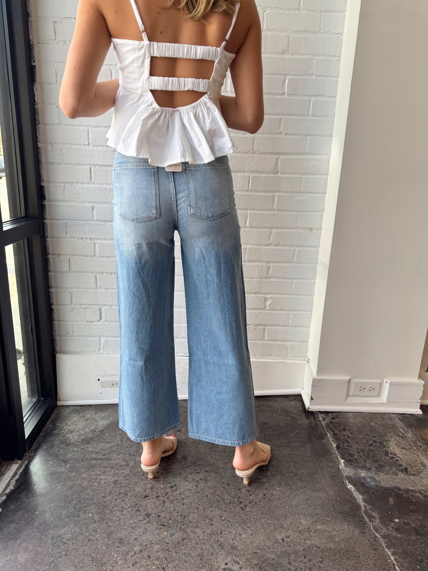 HEPBURN WIDE LEG JEAN - RIVER BANK