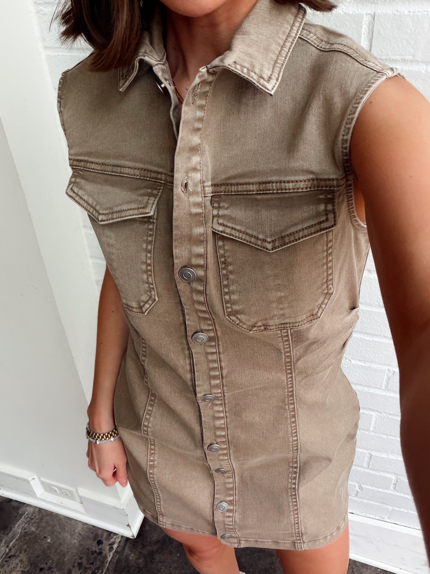 JESS BUTTON UP MINI DRESS