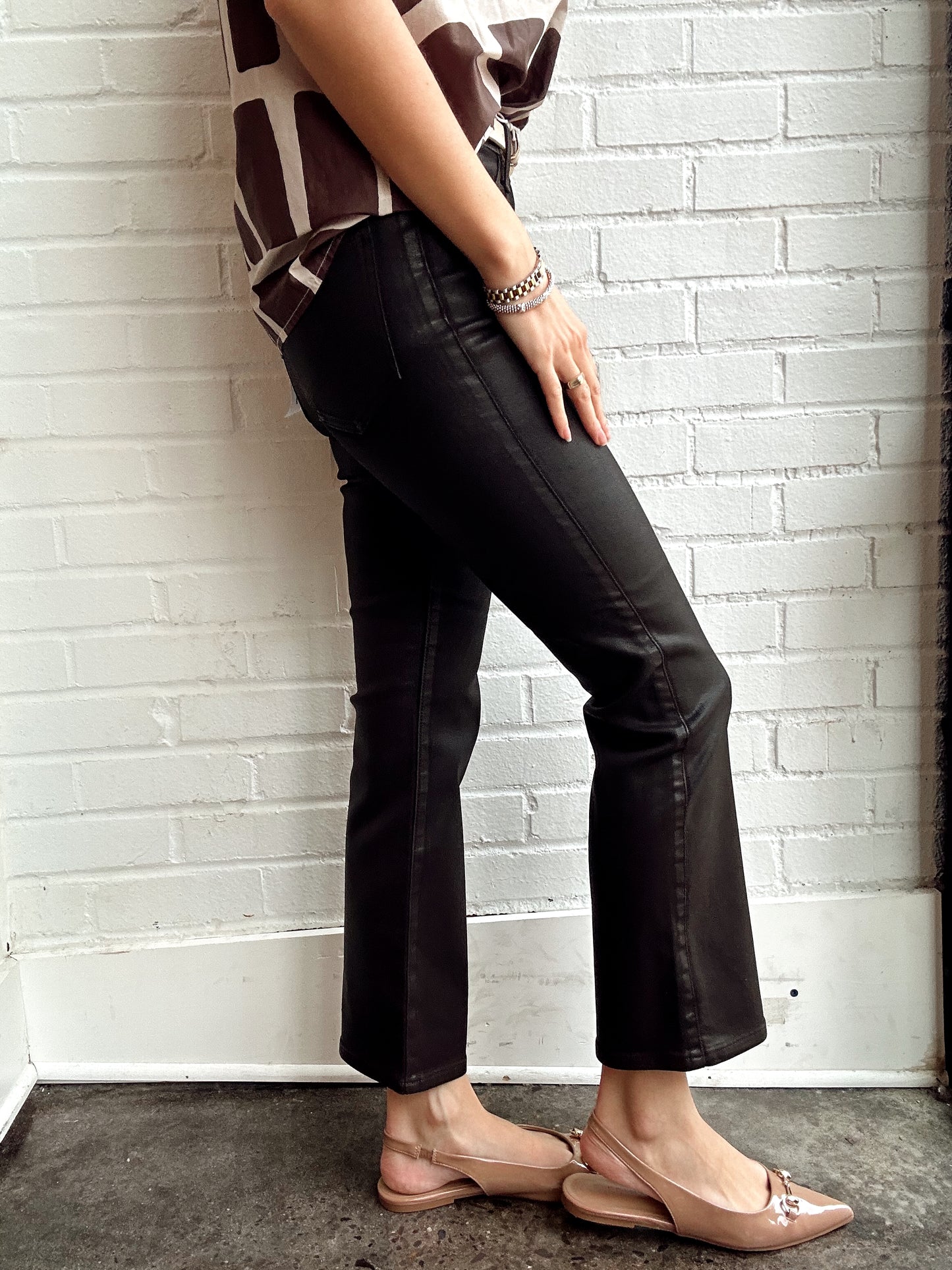 LENNON HIGH RISE CROP BOOT- COATED MOCHA