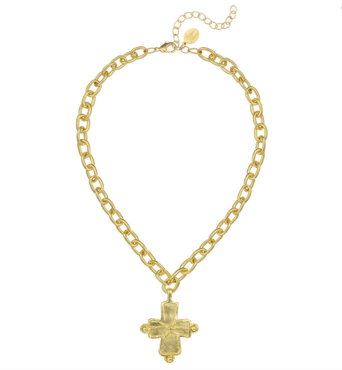 GOLD CRISS CROSS ON CHAIN NECKLACE