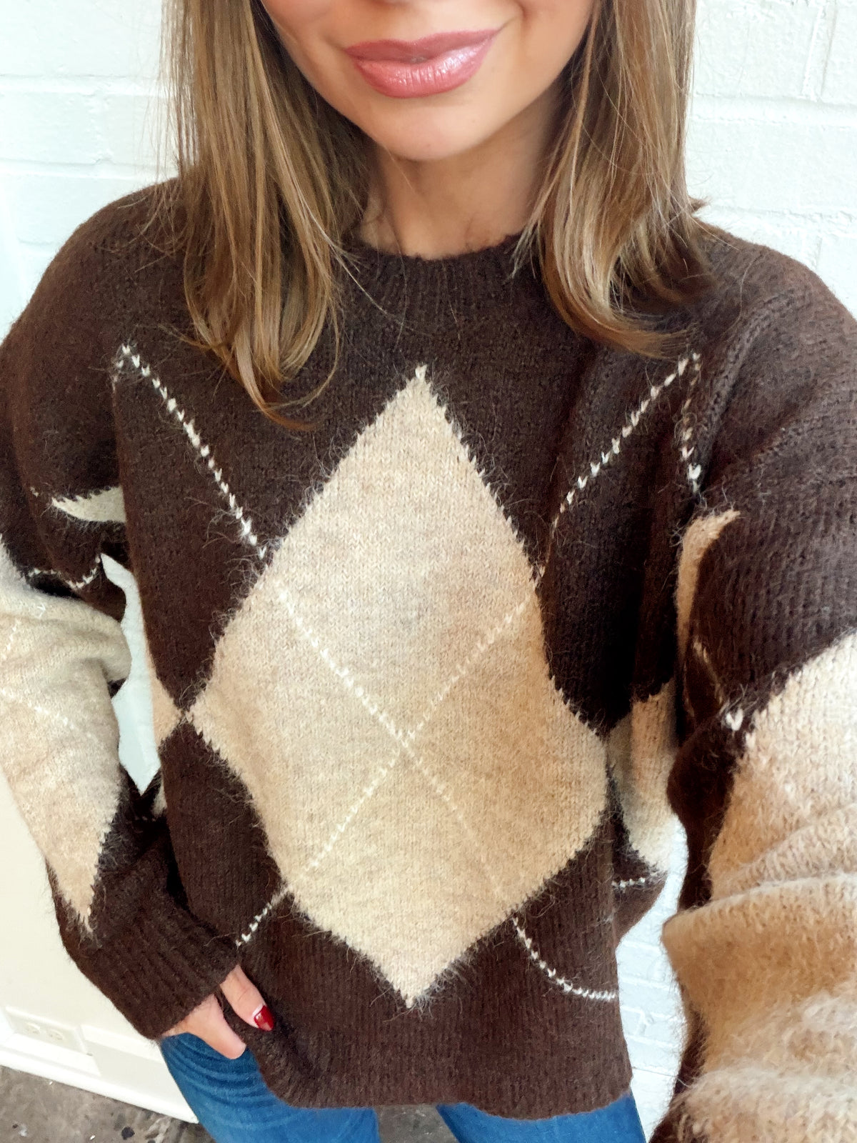 ARGYLE CREW SWEATER
