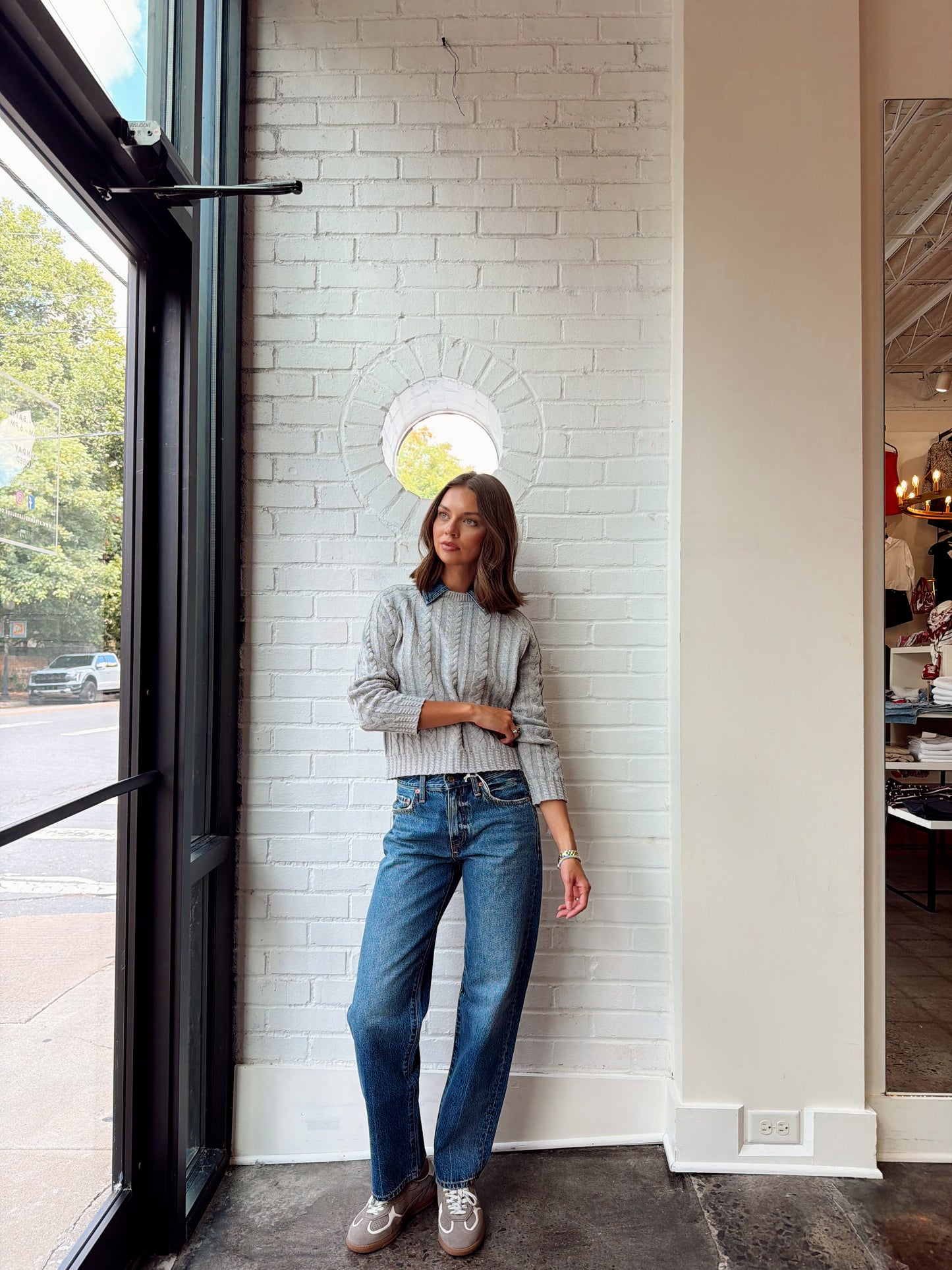 NASH DENIM COLLAR SWEATER