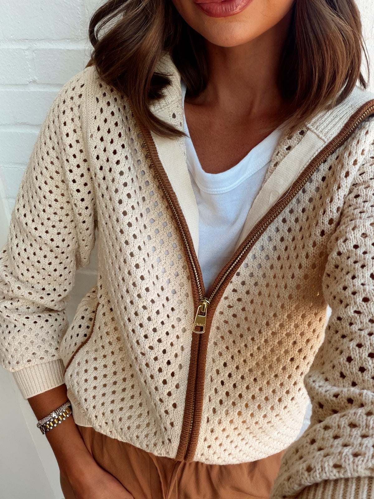 PAULA ZIP THROUGH KNIT JACKET