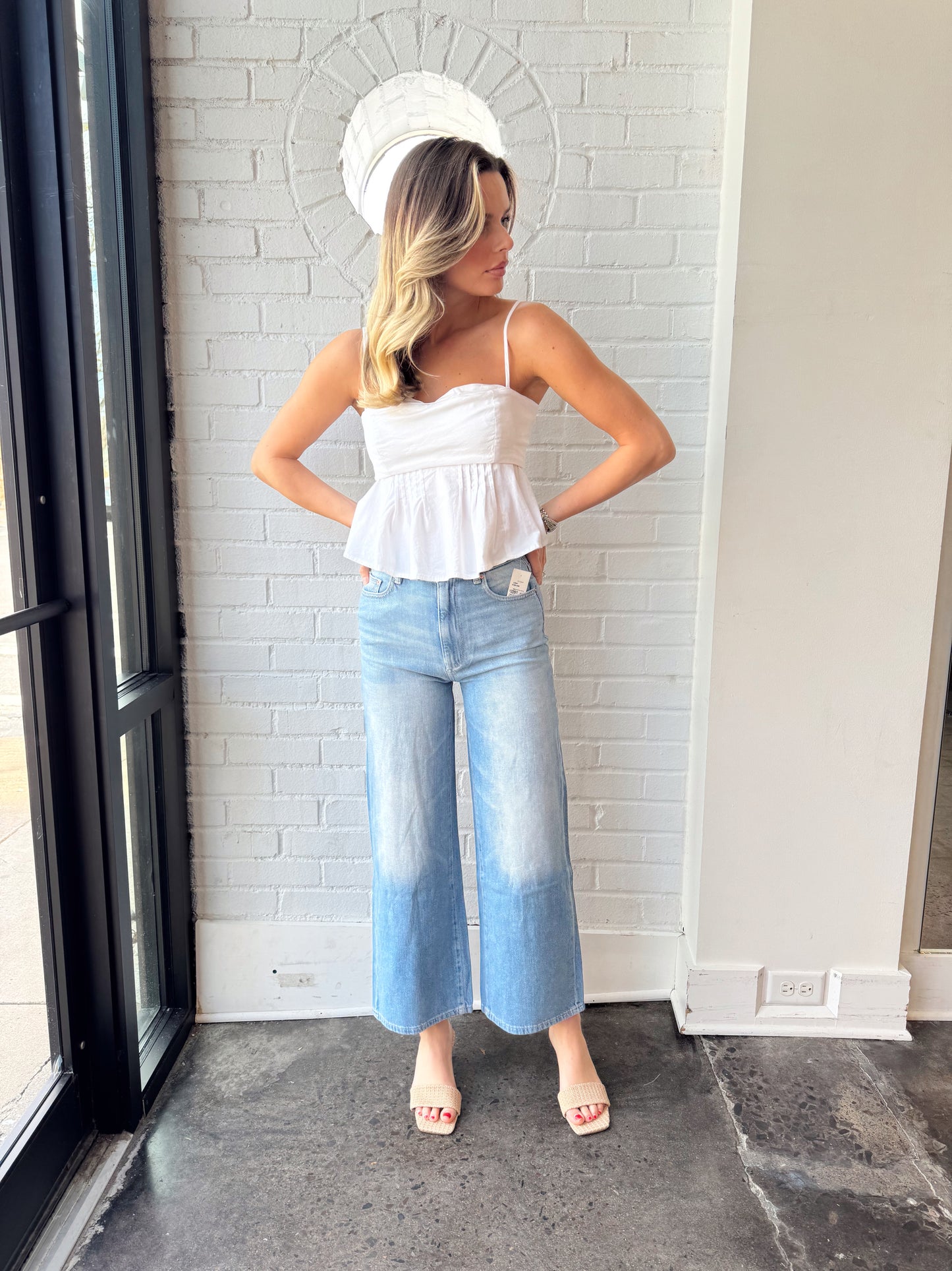 HEPBURN WIDE LEG JEAN - RIVER BANK