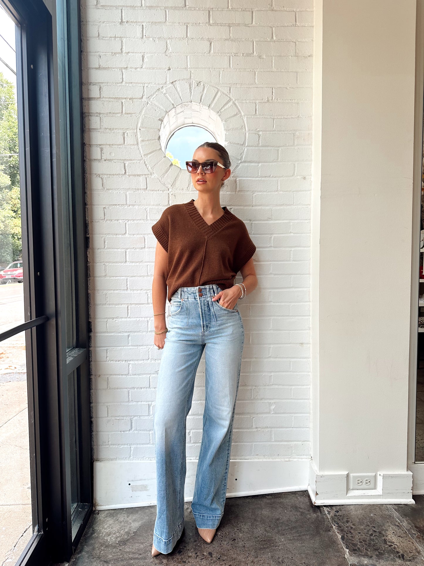 LANA DOUBLE BUTTON HIGH RISE ULTRA WIDE LEG