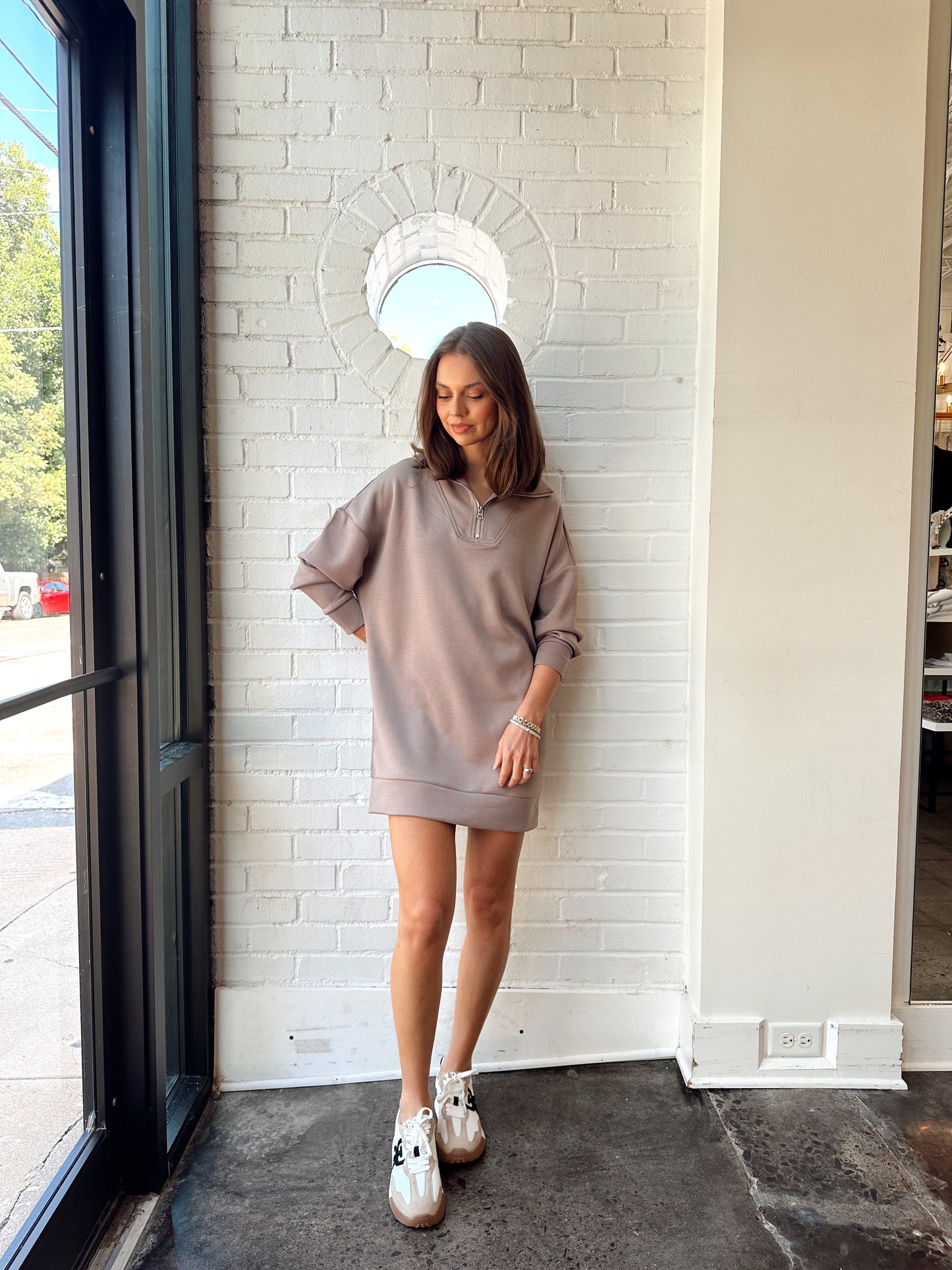 SEANNI HALF ZIP MINI DRESS