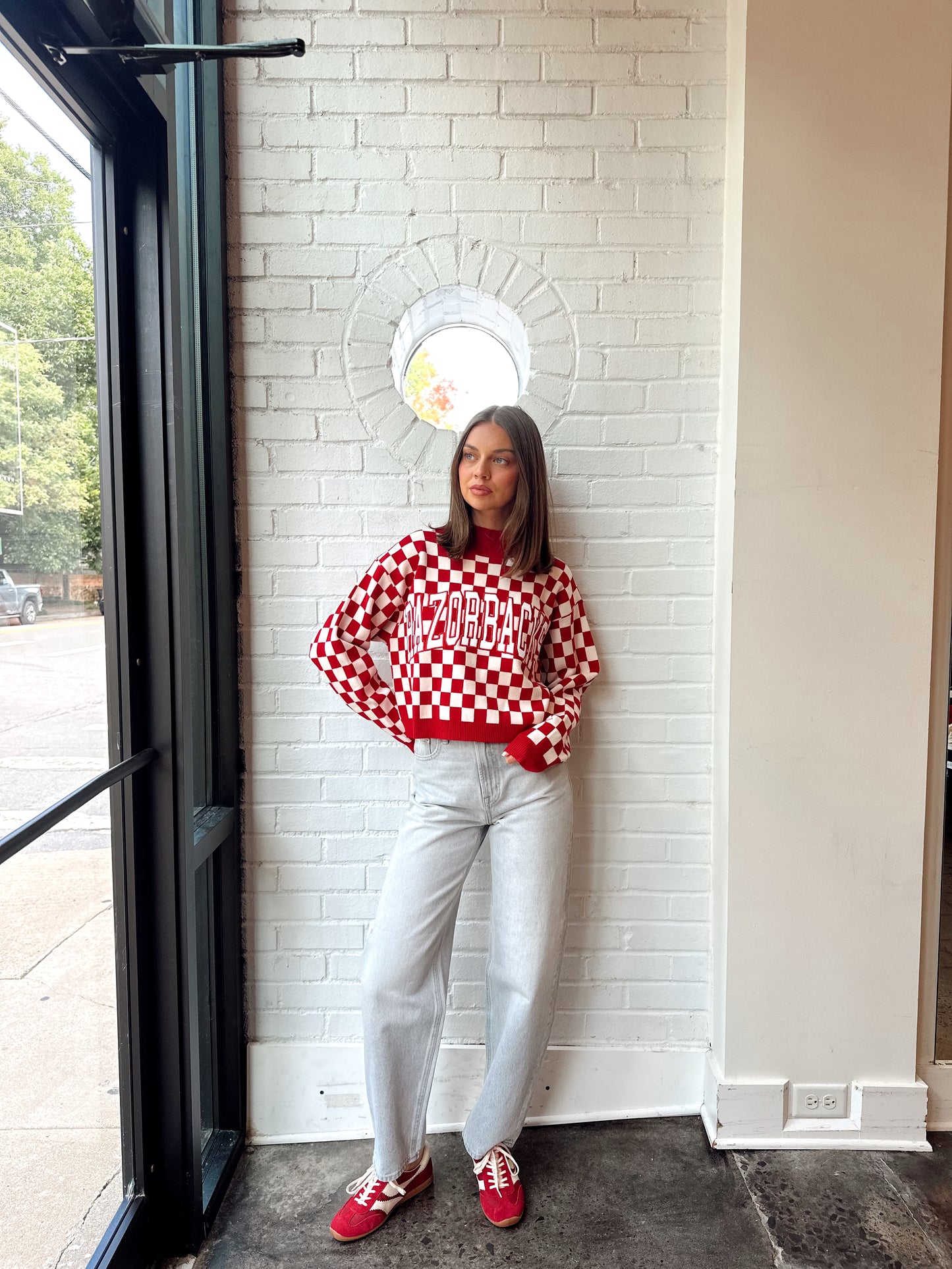 AR CHECKERBOARD SWEATER