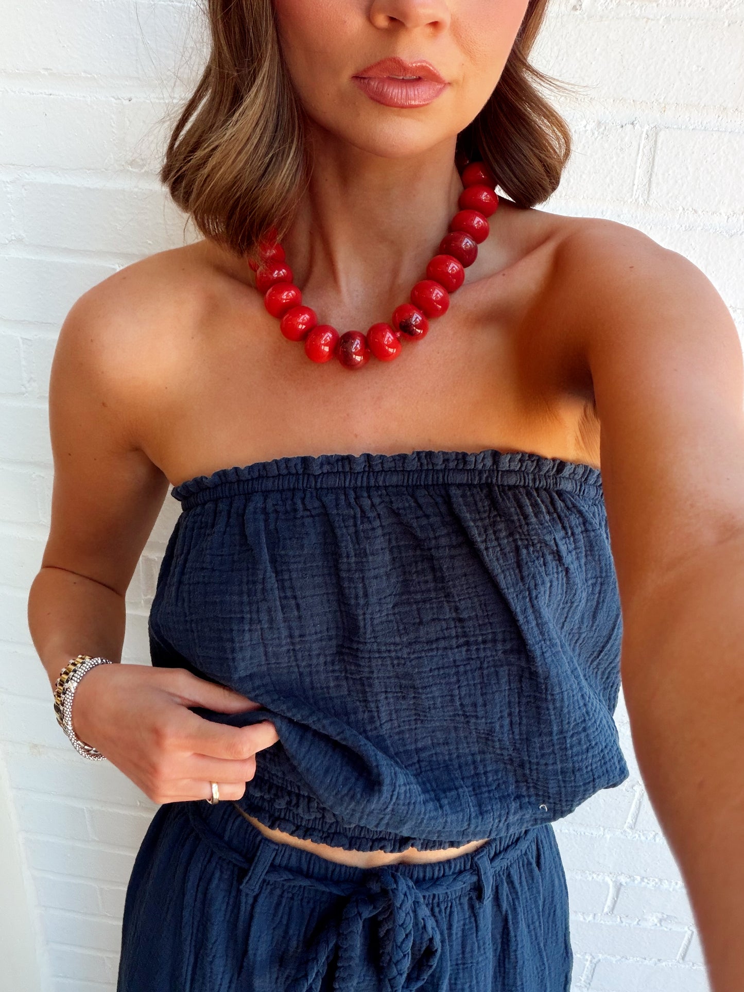 SMOCKED TUBE TOP