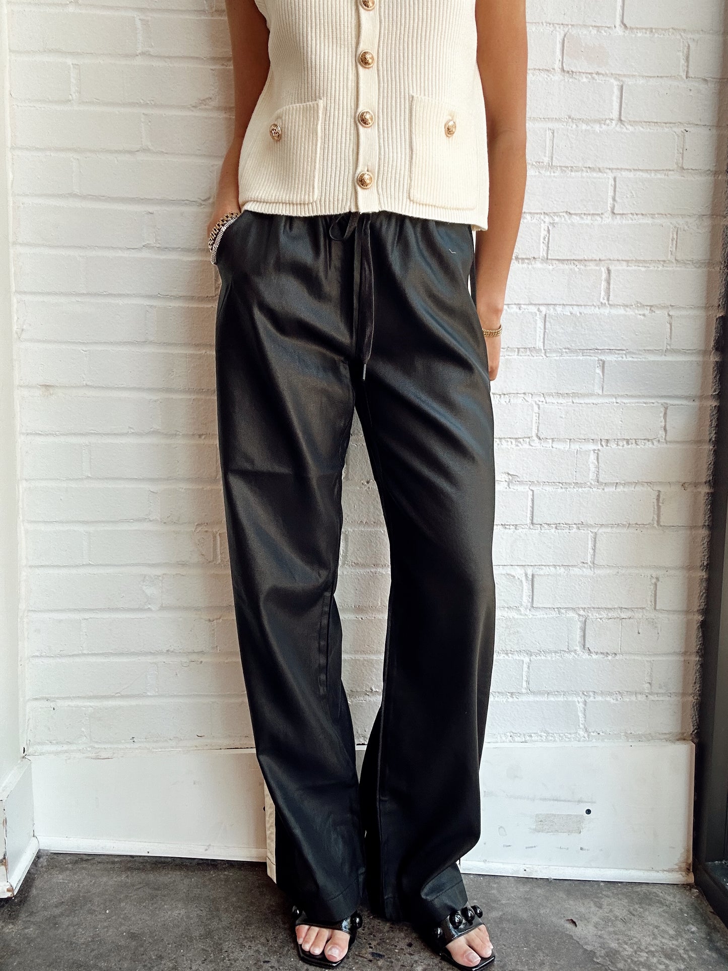 COATED TWILL TRACK PANT