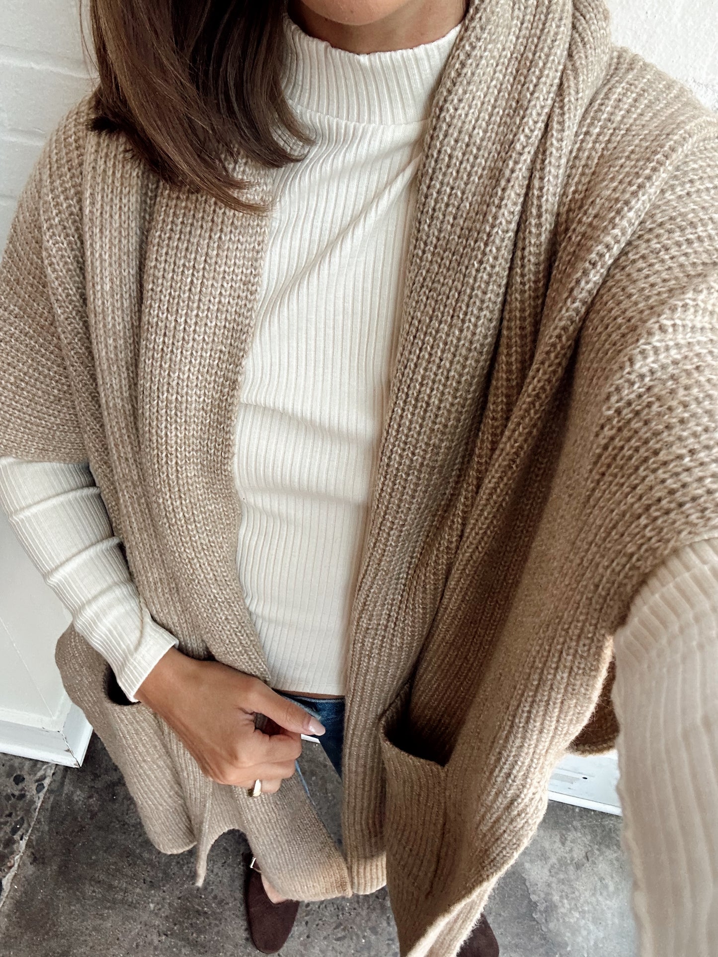 BRIENNE SCARF PONCHO CARDIGAN
