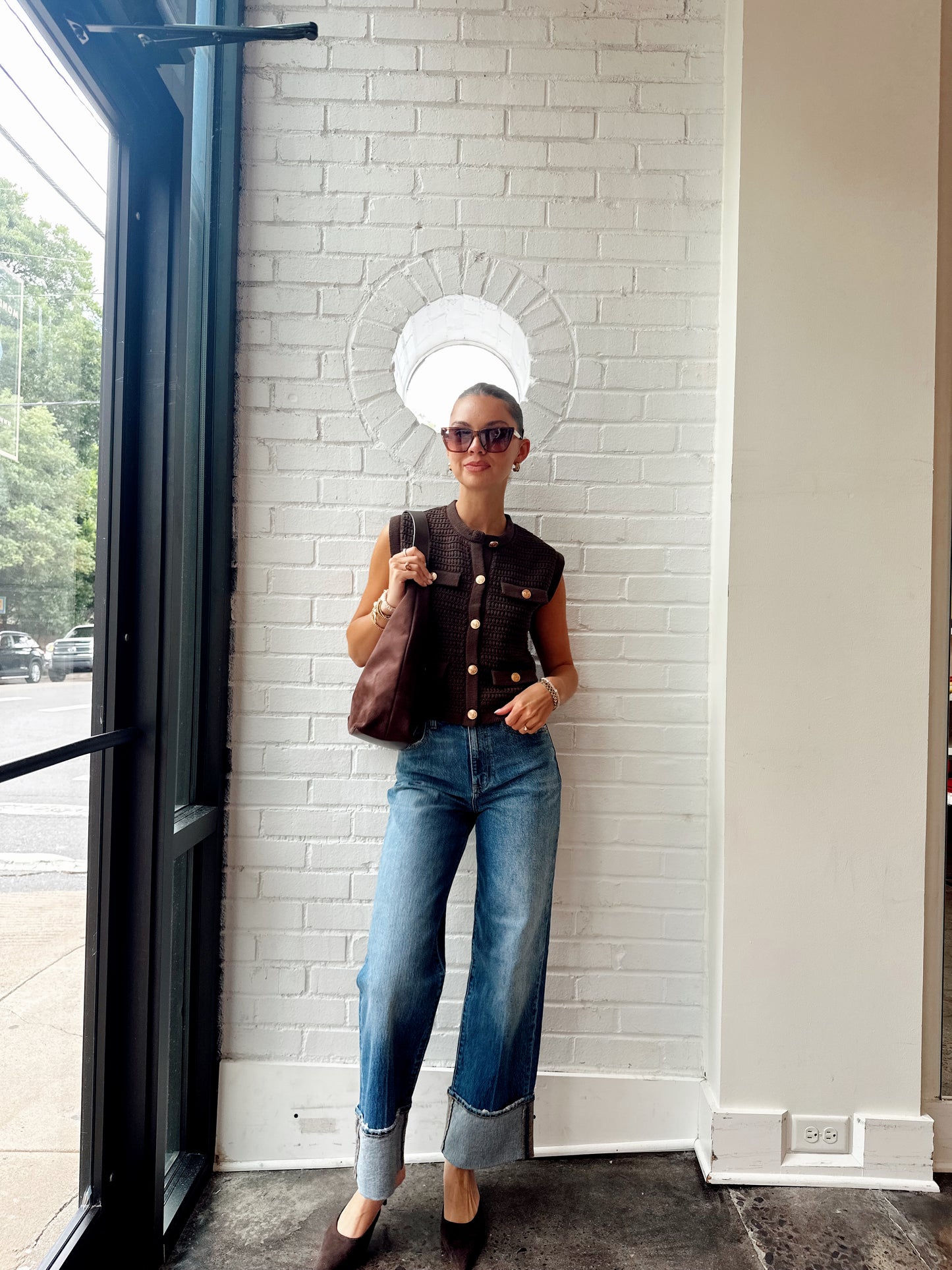 SELENA BUTTON KNIT TOP