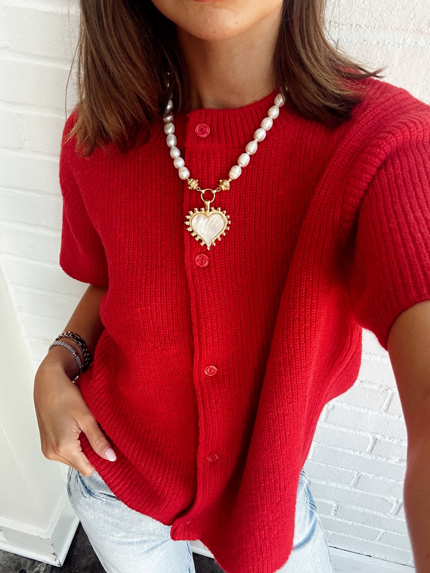 ROUND NECK SWEATER CARDIGAN