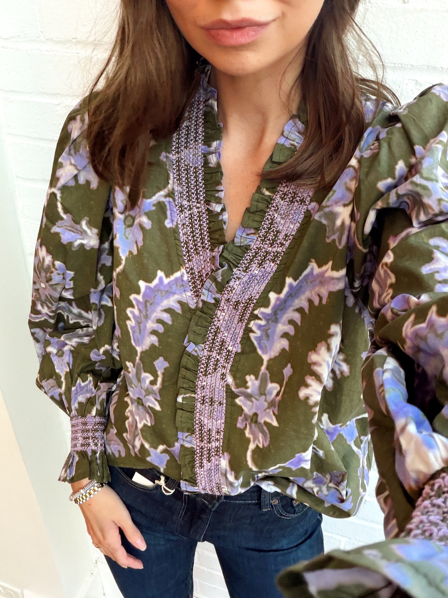 FLORENCIA RUFFLE NECK TOP