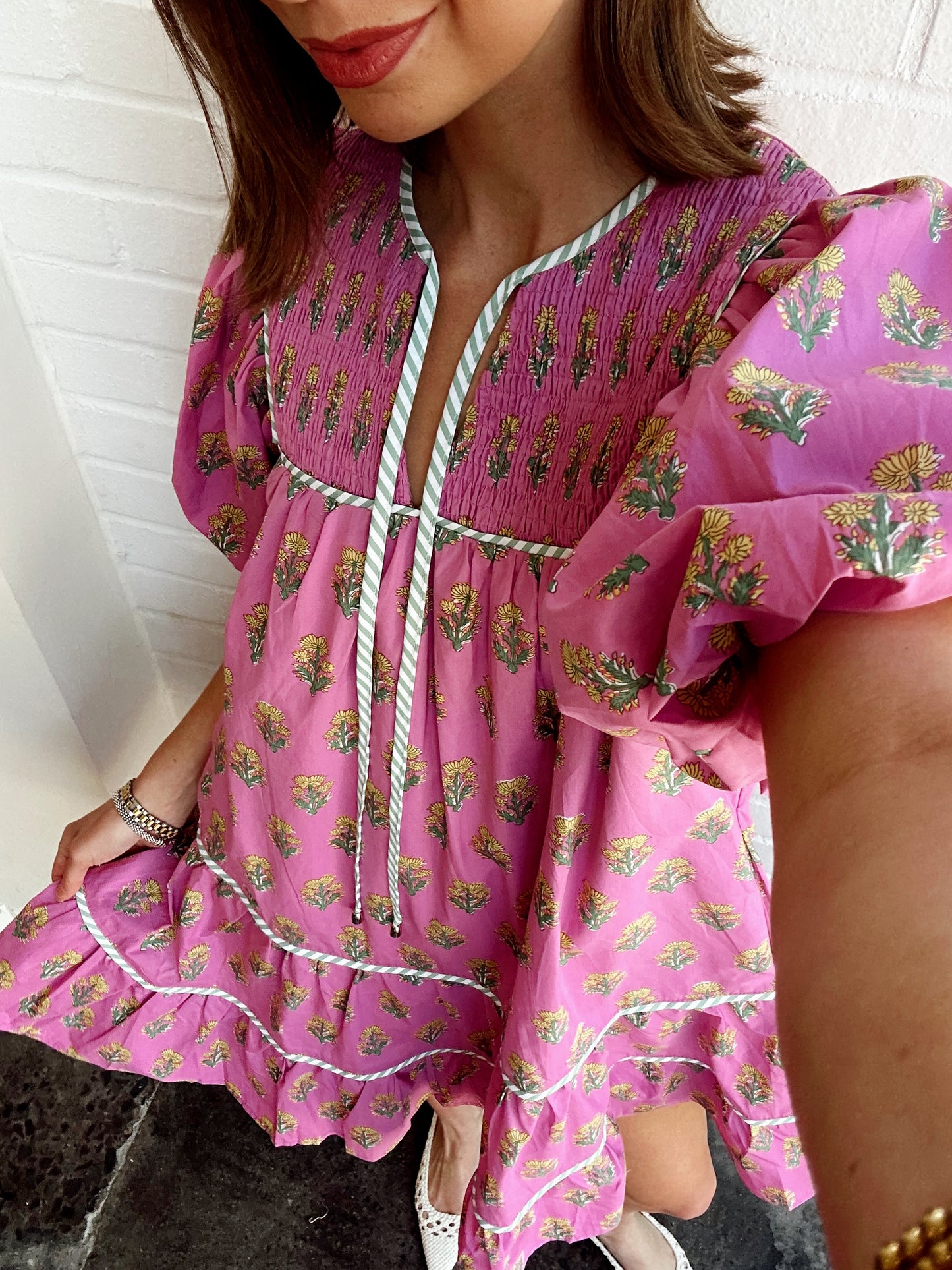 PUFF SLEEVE FLORAL DRESS