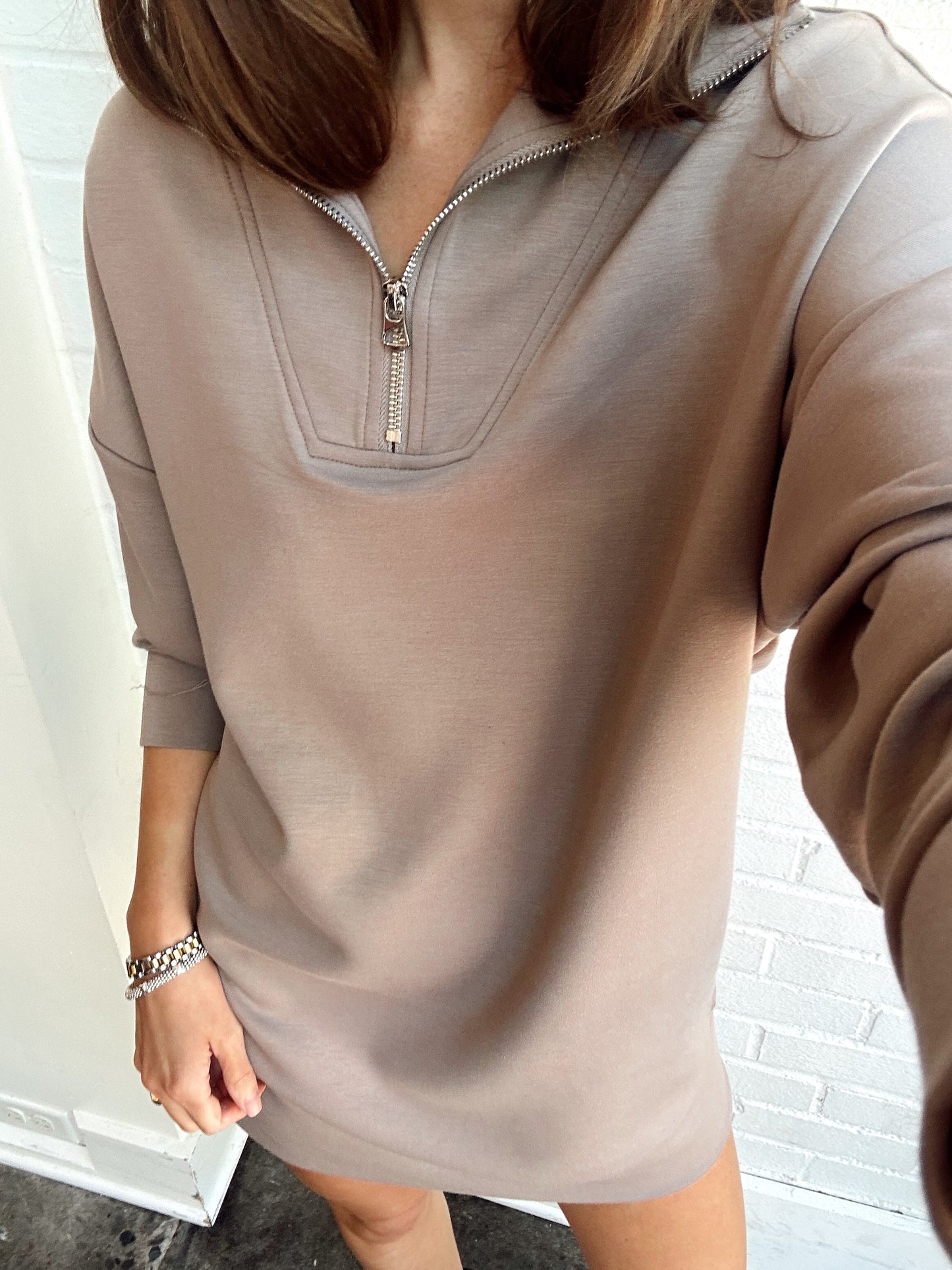 SEANNI HALF ZIP MINI DRESS