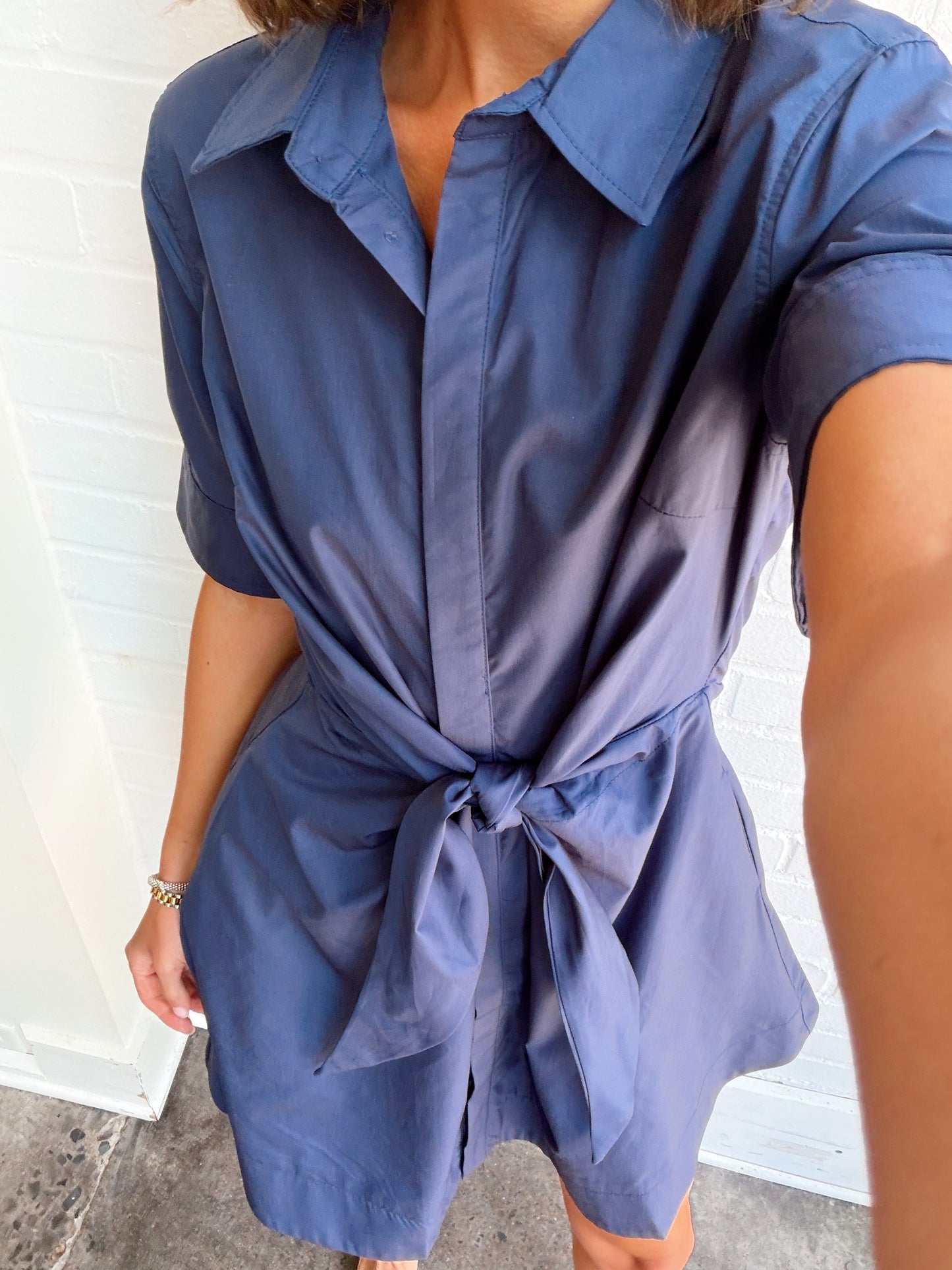 TIE-FRONT BUTTON DOWN MINI