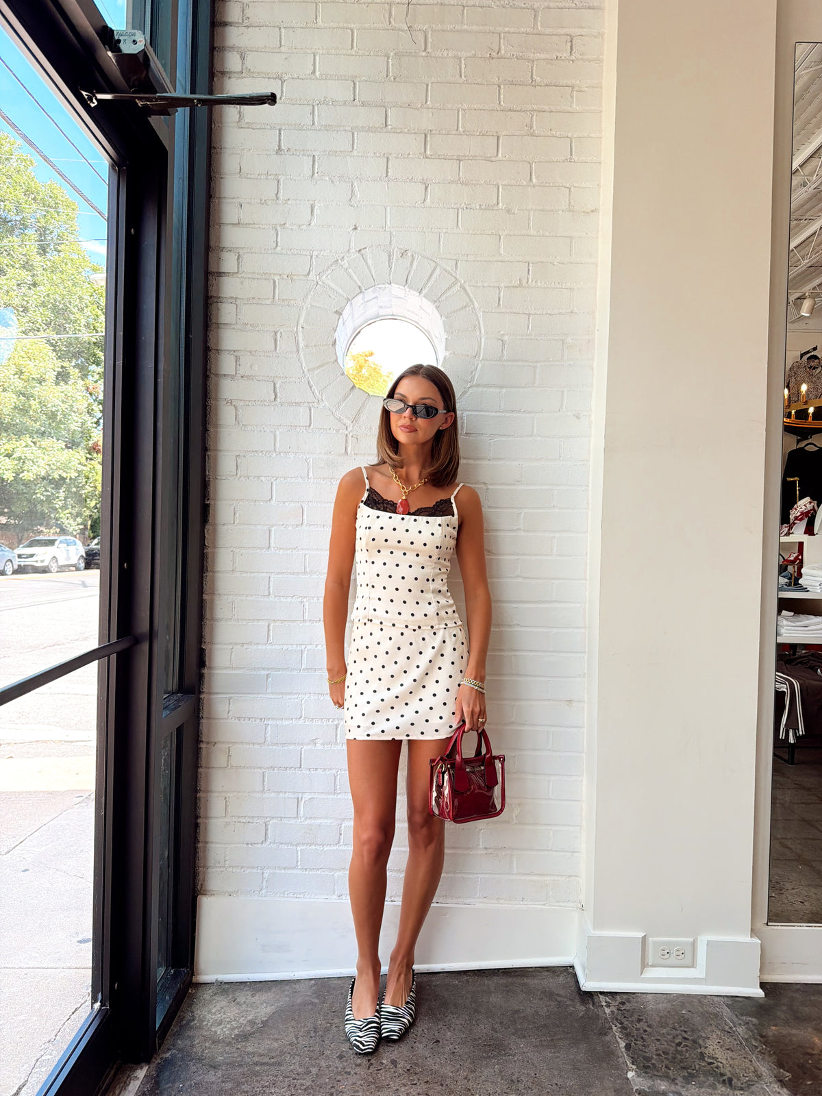 MID WAIST POLKA DOT MINI SKIRT