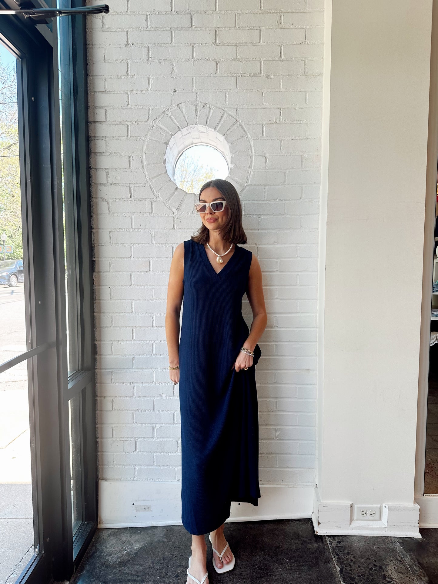 COAST V-NECK RIBBED MAXI