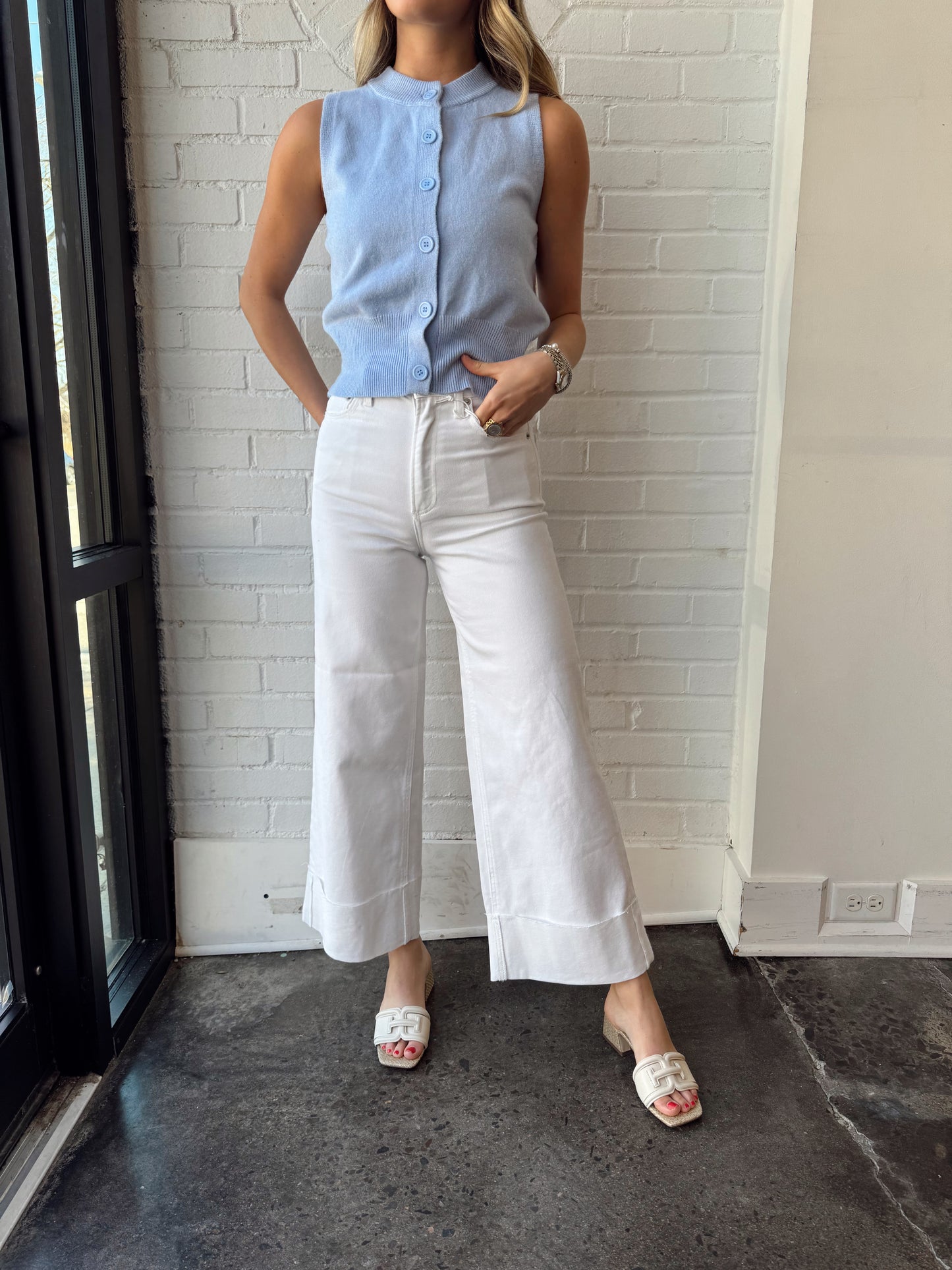 LANA CROP W/ CUFF HIGH RISE ULTRA WIDE