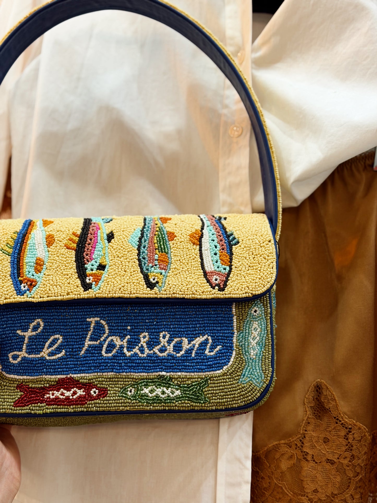 FISH TALES BEADED SHOULDER BAG