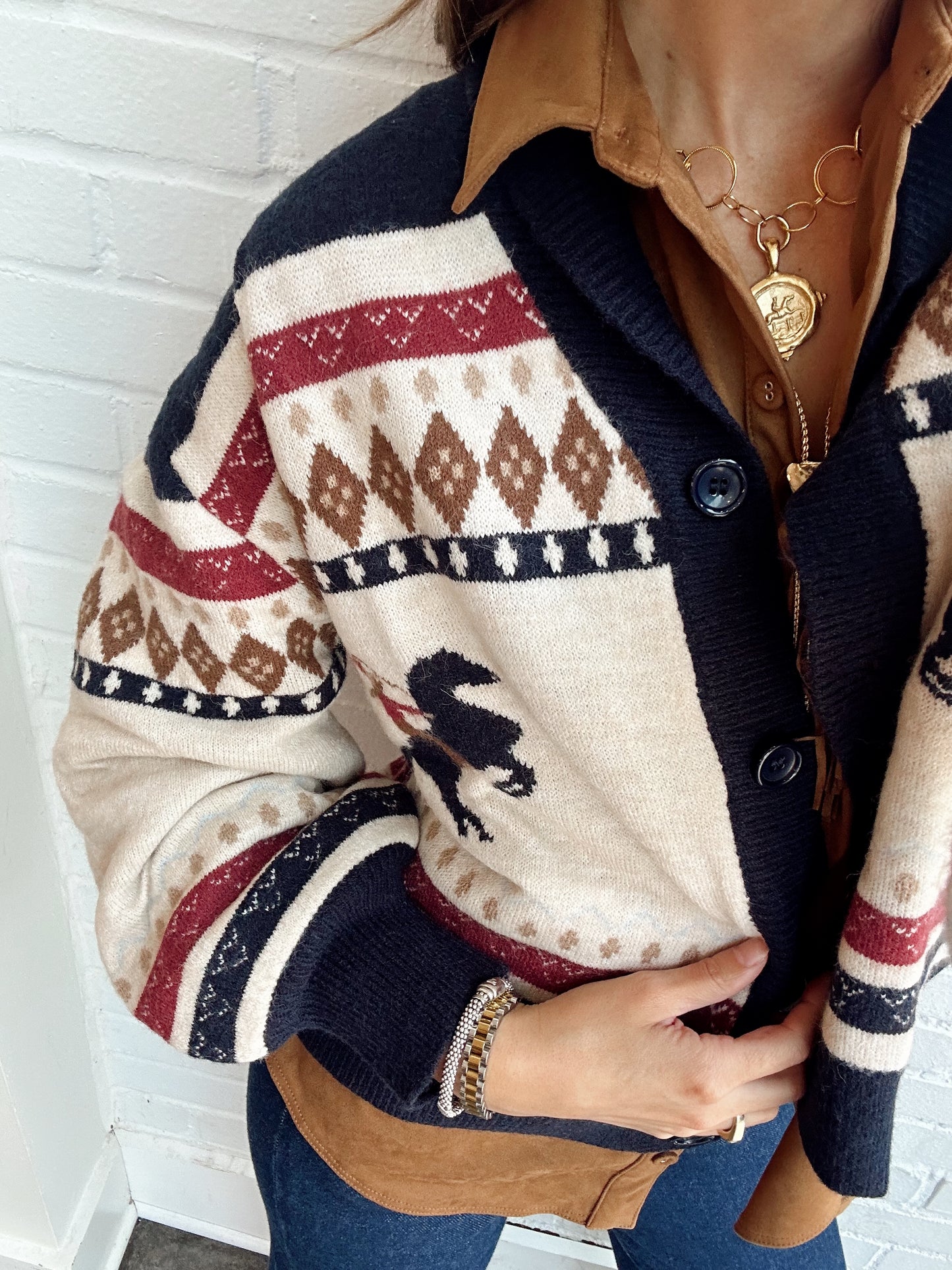 HORSE SWEATER CARDIGAN