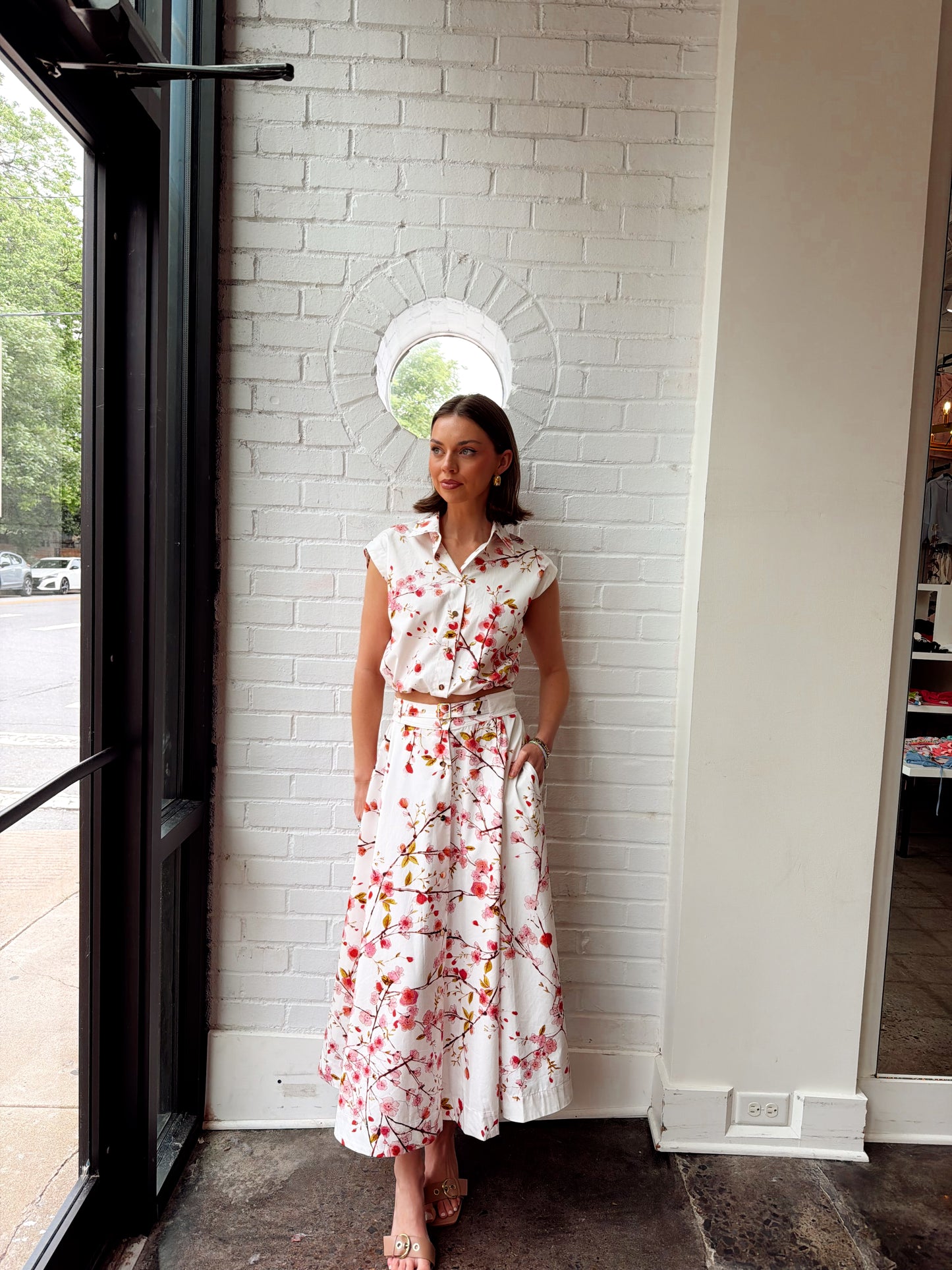 LOLA PRINTED MIDI SKIRT
