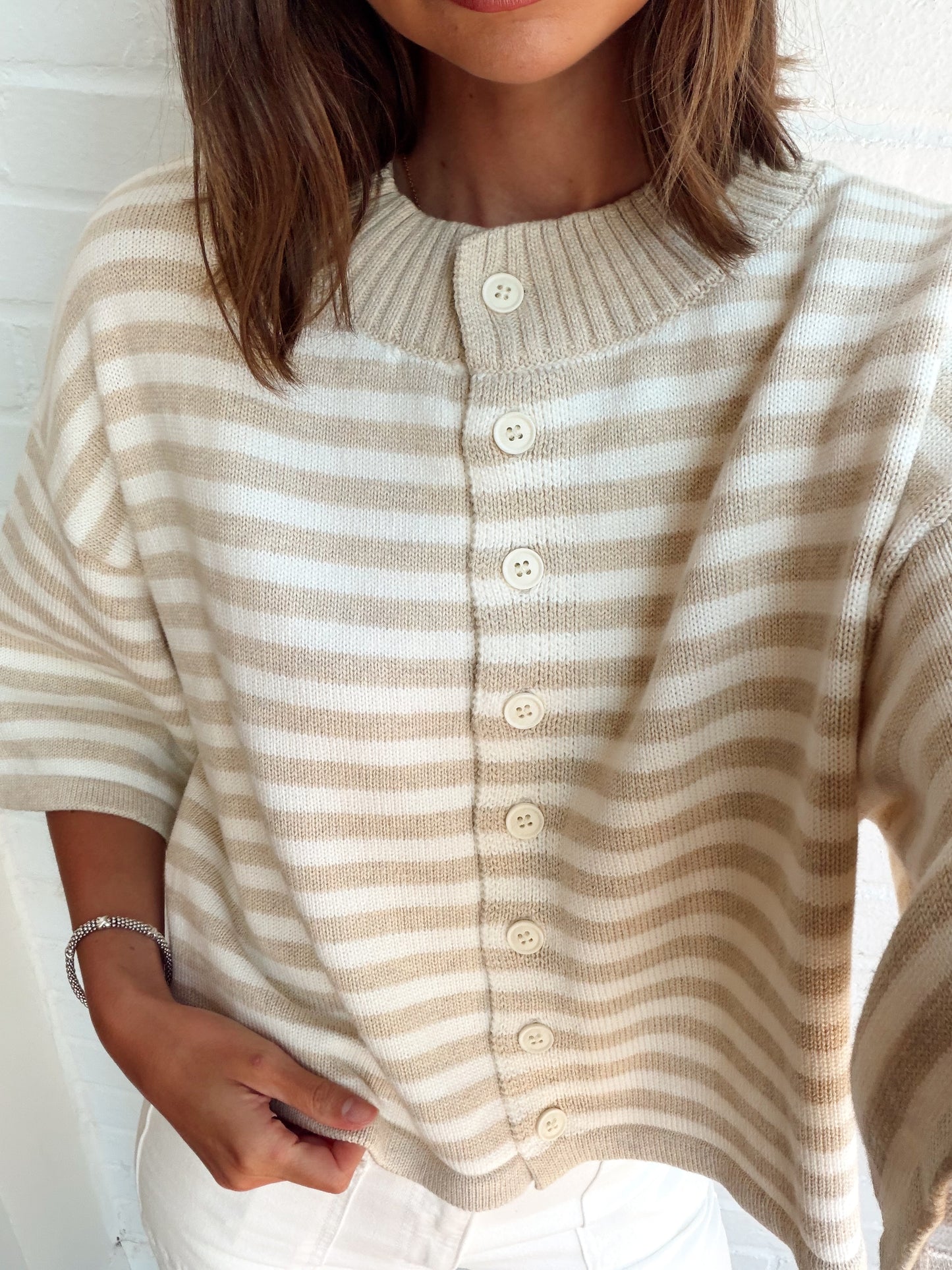 NATALIA STRIPE LOOSE KNIT TOP