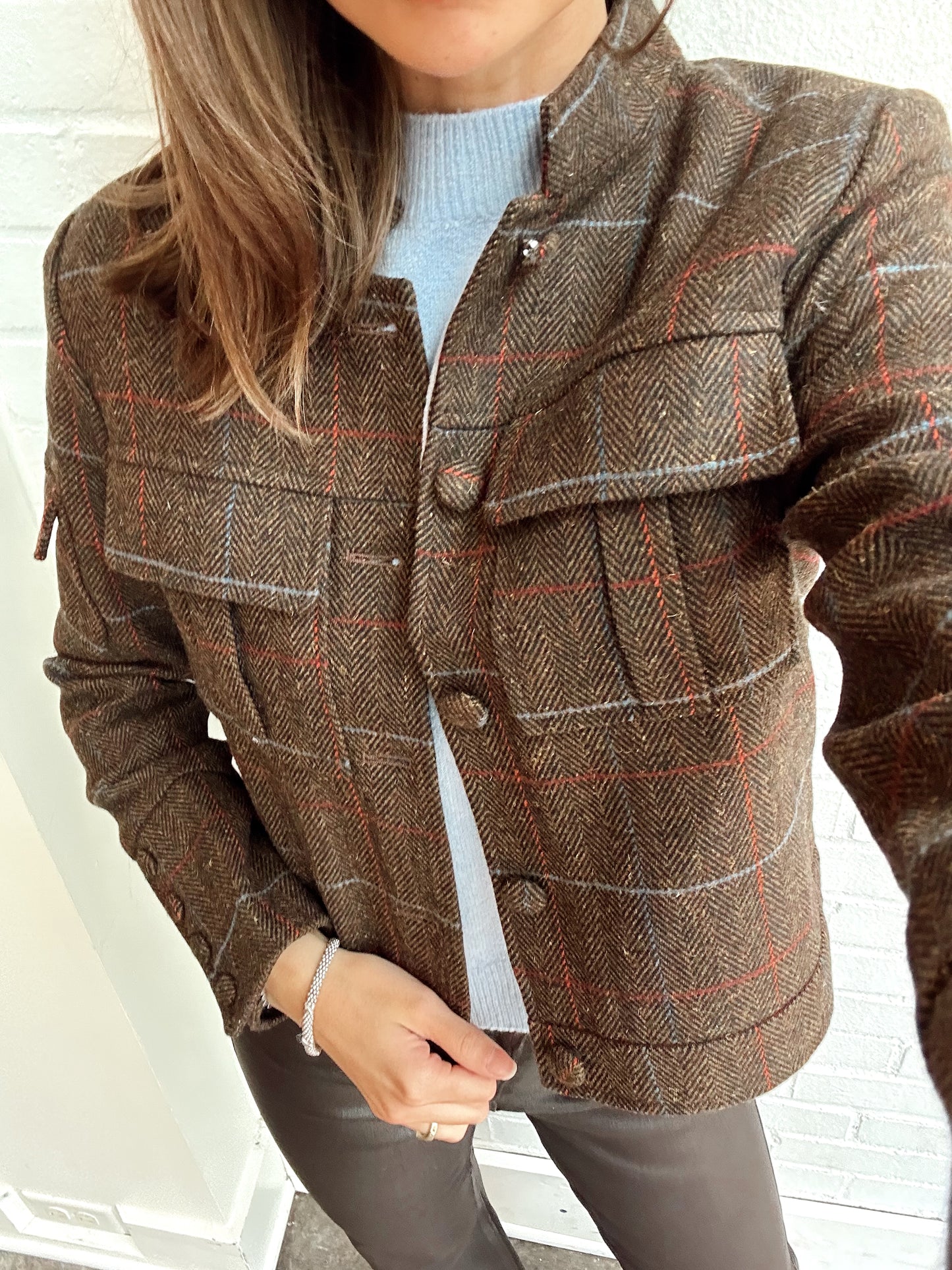 EDEN PLAID MILITARY JACKET