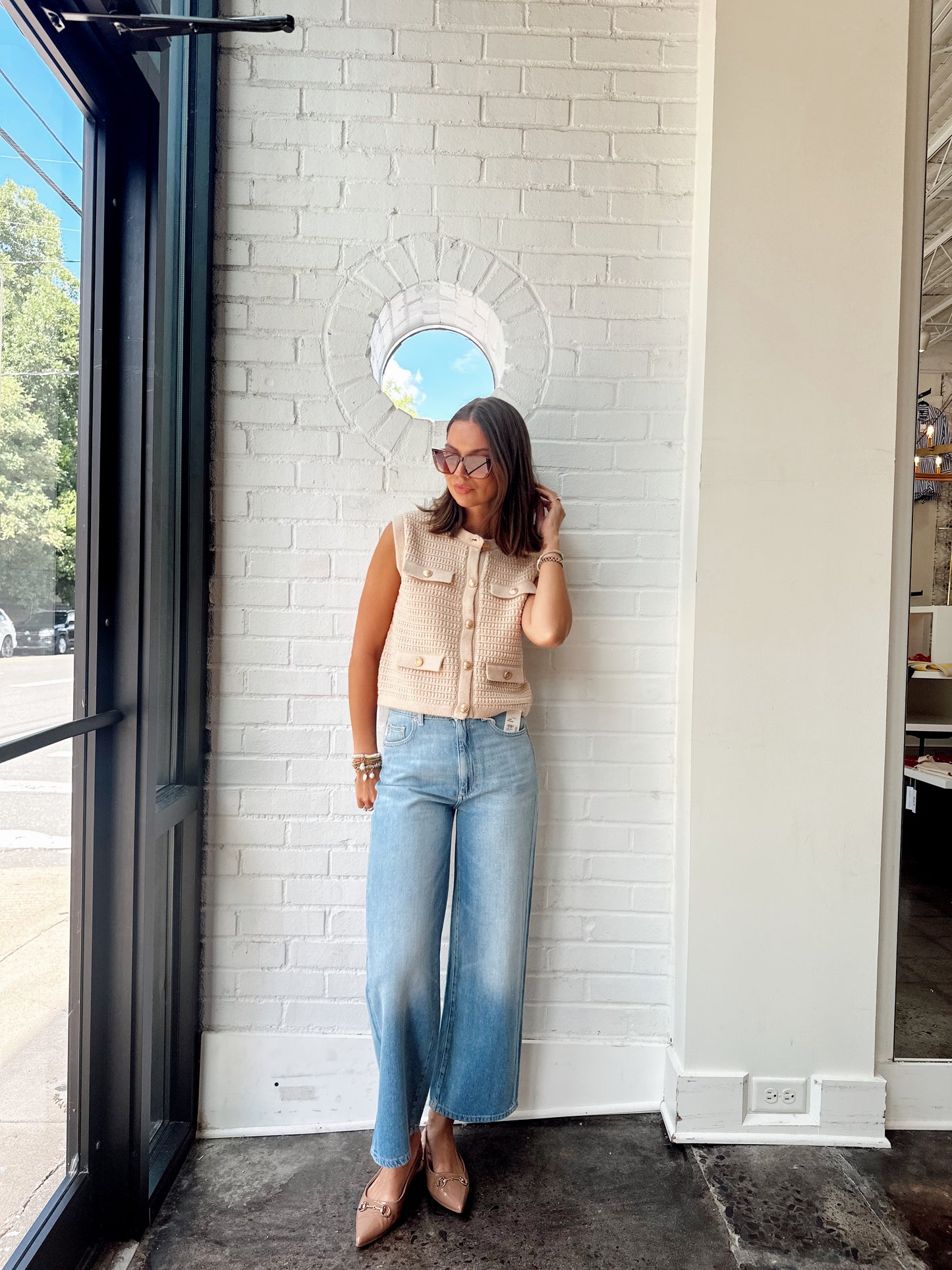 SELENA BUTTON KNIT TOP