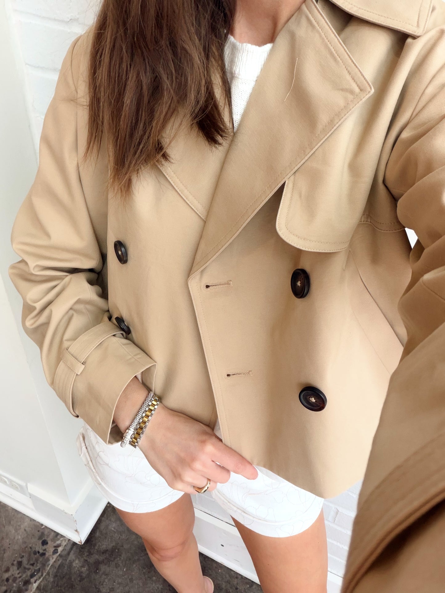 CROPPED TWILL TRENCH