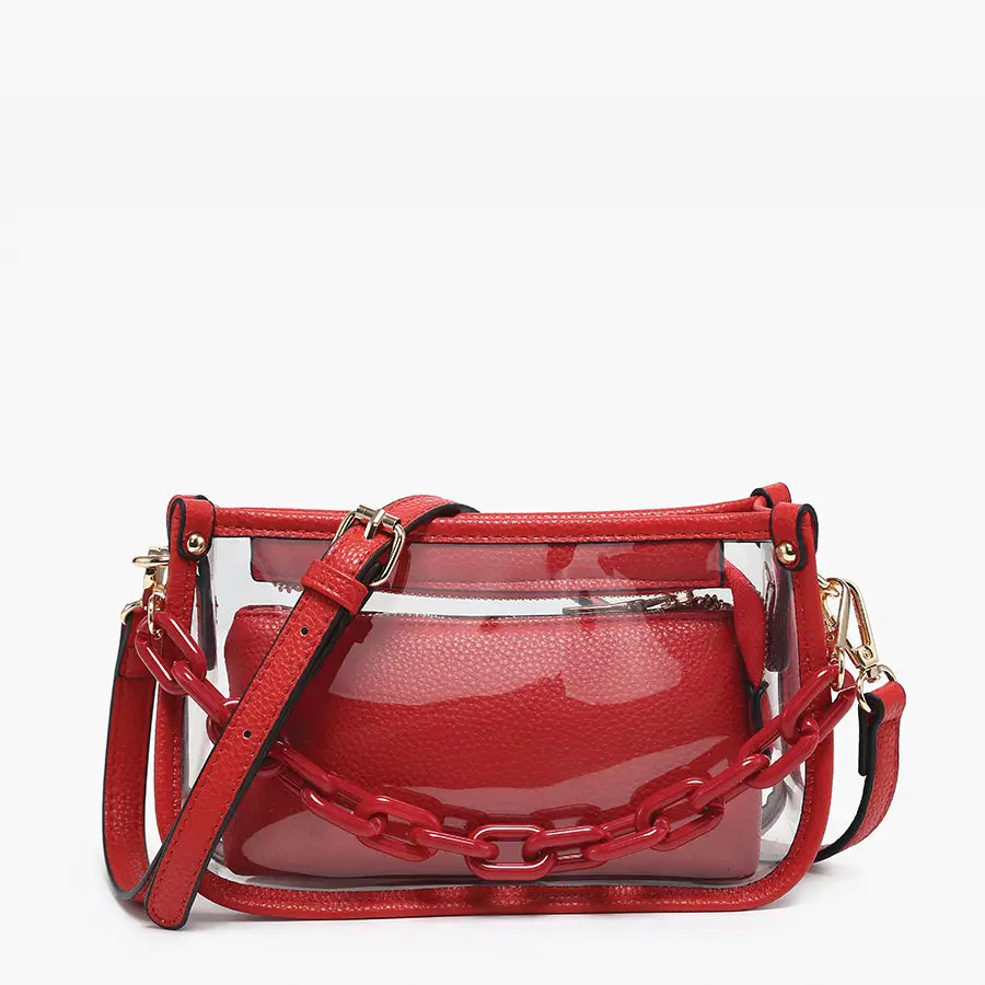 JESSICA CLEAR CROSSBODY W/ CHAIN