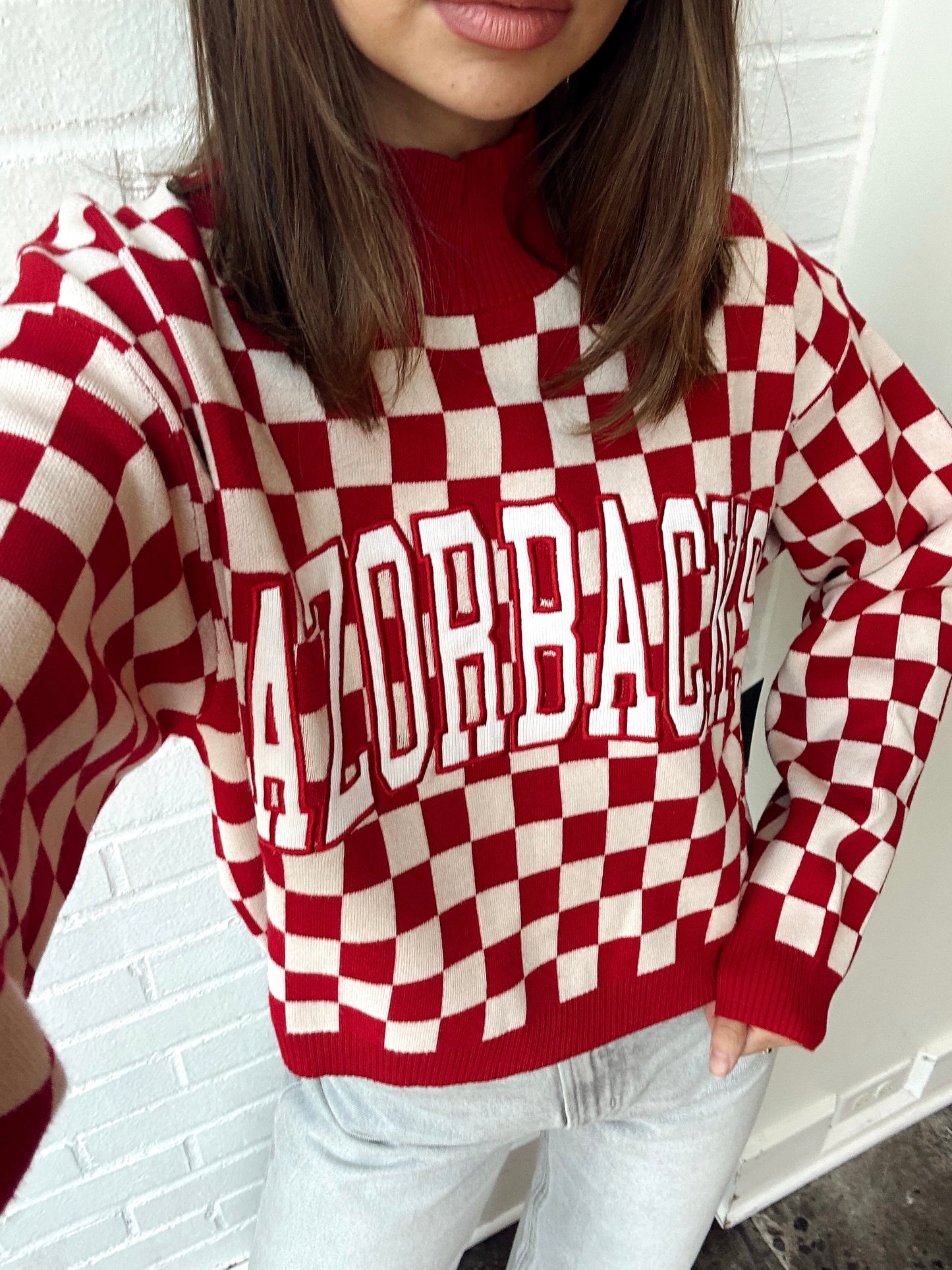 AR CHECKERBOARD SWEATER