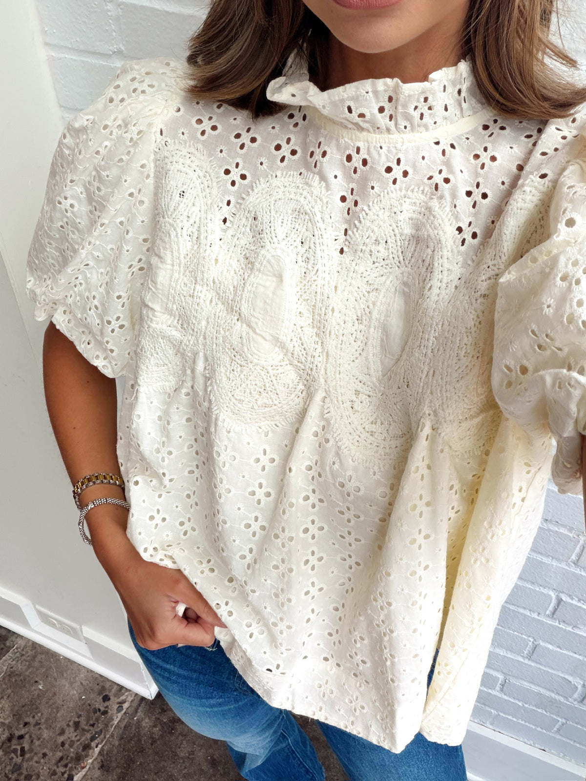 BEATRICE EYELET BLOUSE