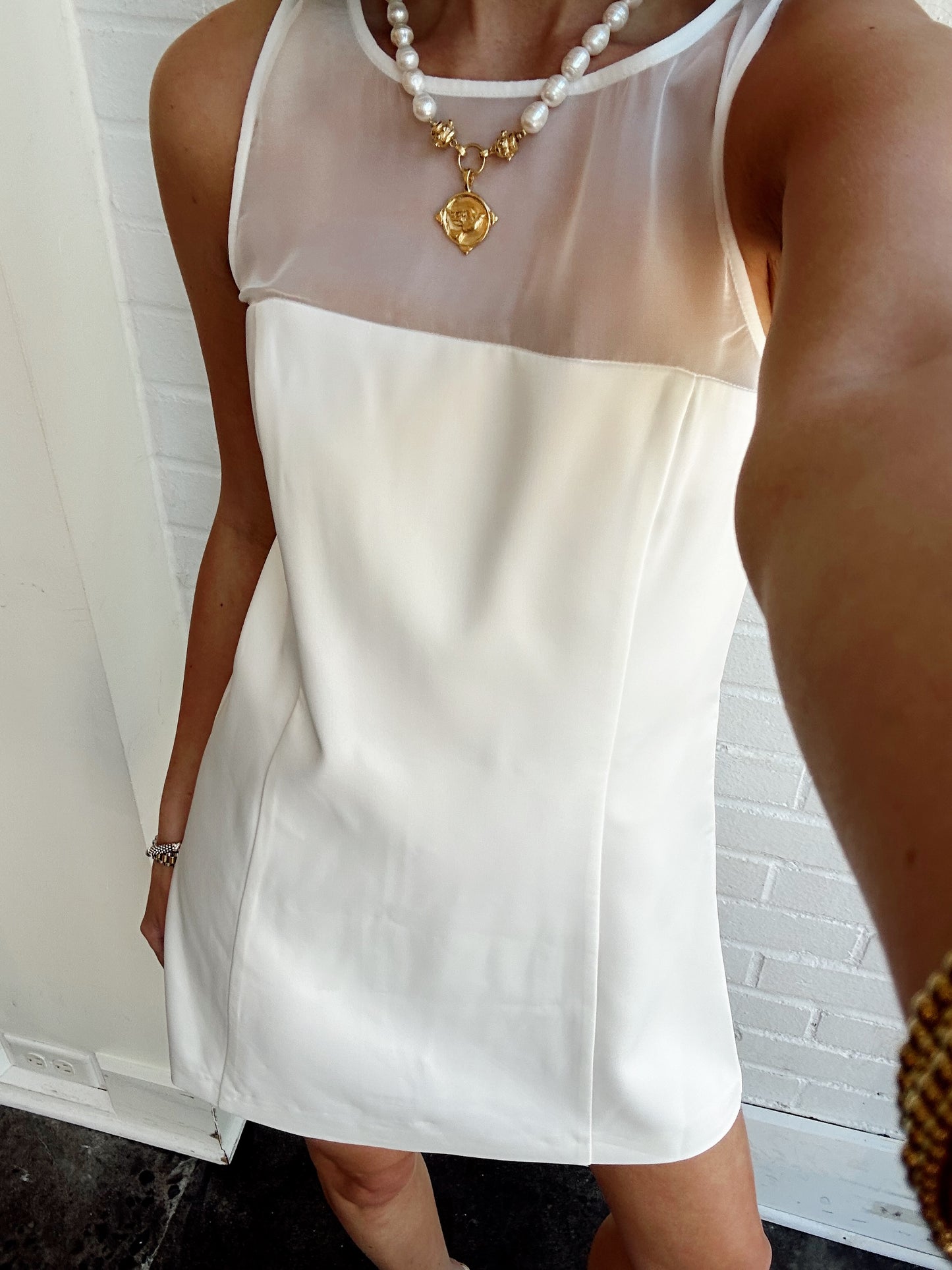 CAREY SATIN CHIFFON DRESS