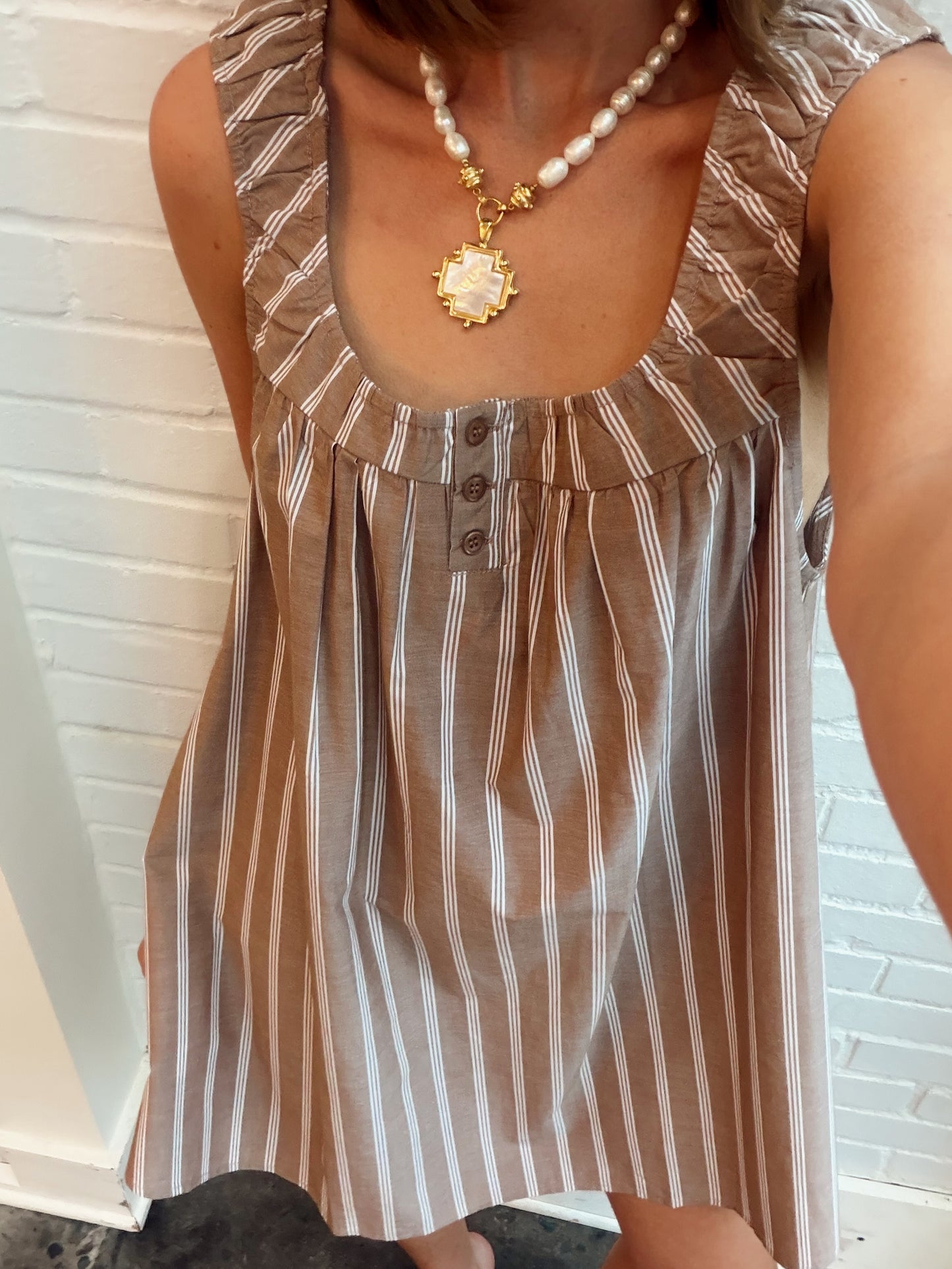 JEANE STRIPED SWING MINI DRESS