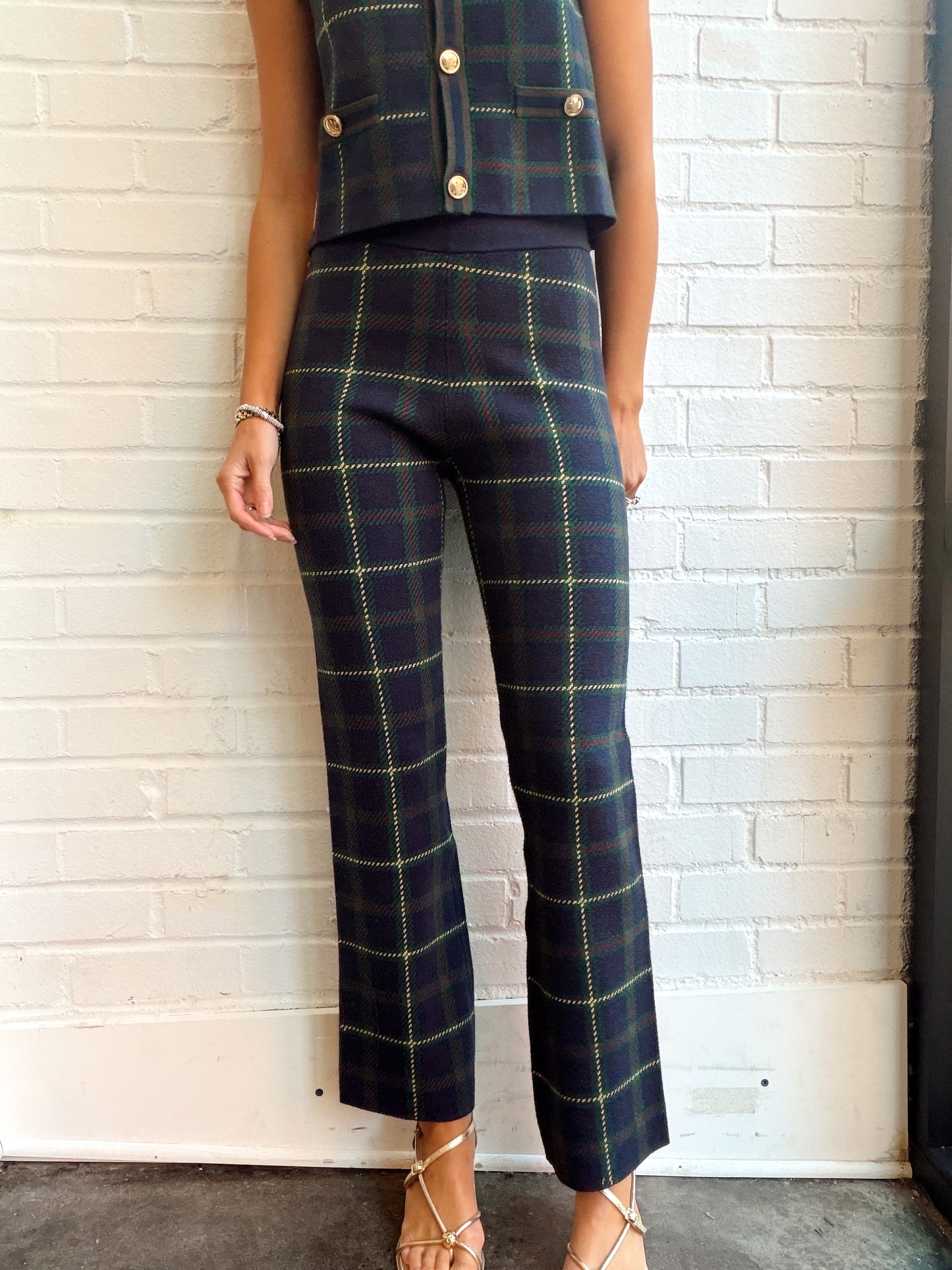 TILDEN PLAID KNIT PANTS SET