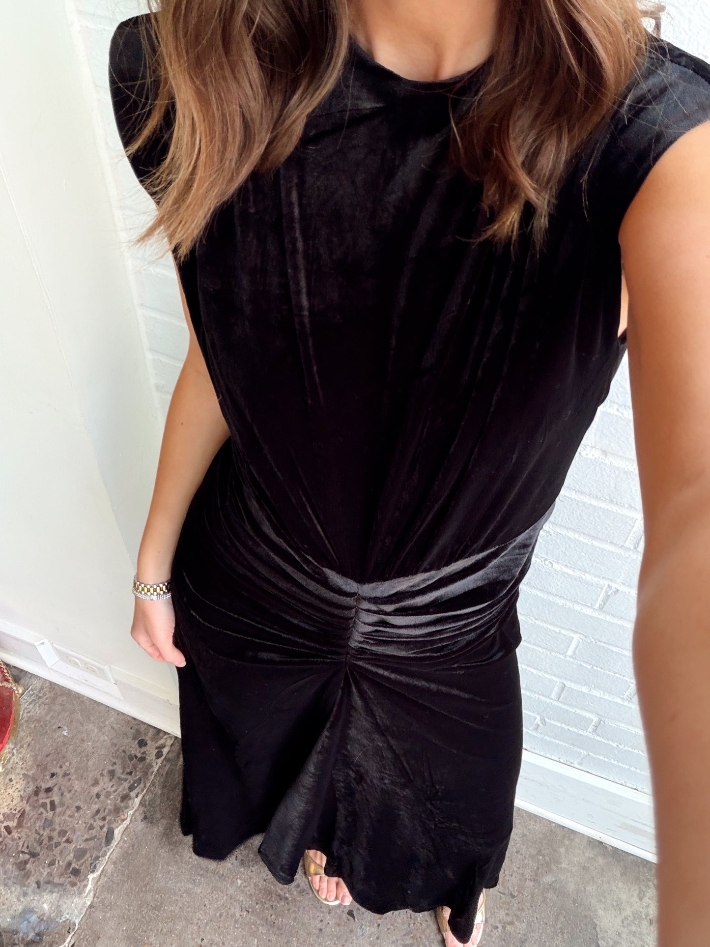 NIKITA VELVET & LACE MIDI DRESS