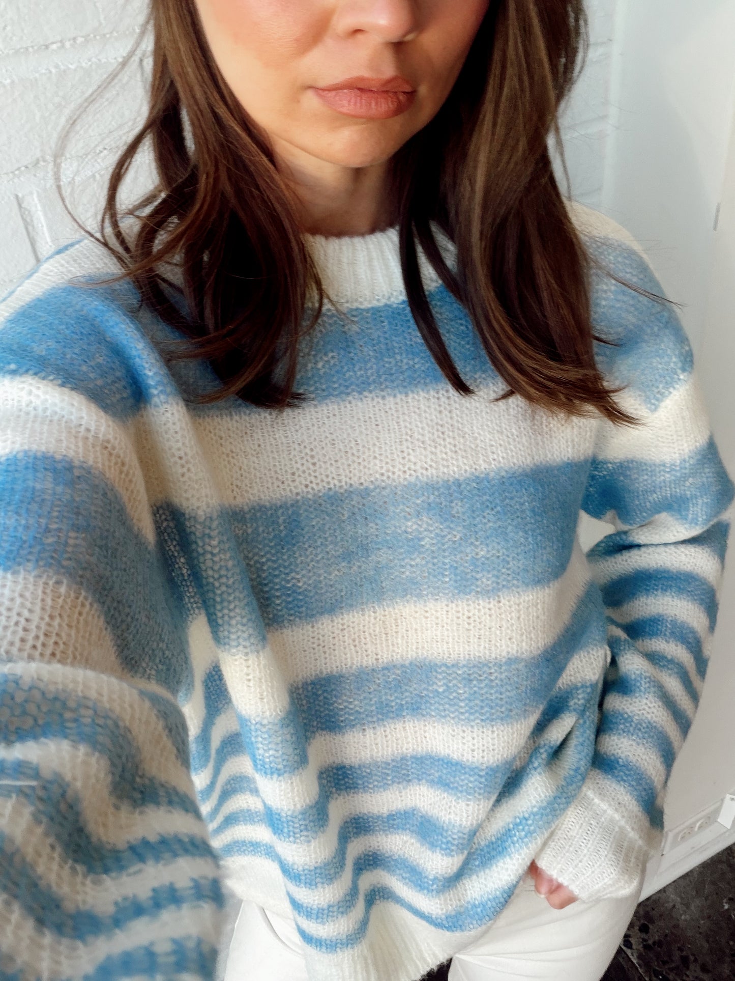 MOA STRIPED BUBBLE SWEATER