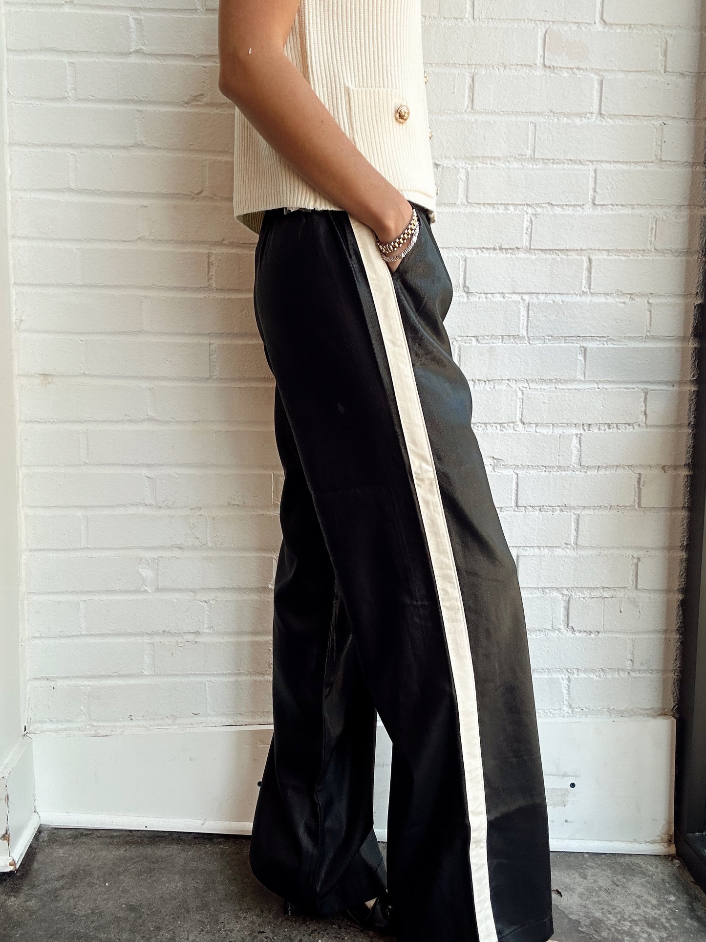 COATED TWILL TRACK PANT