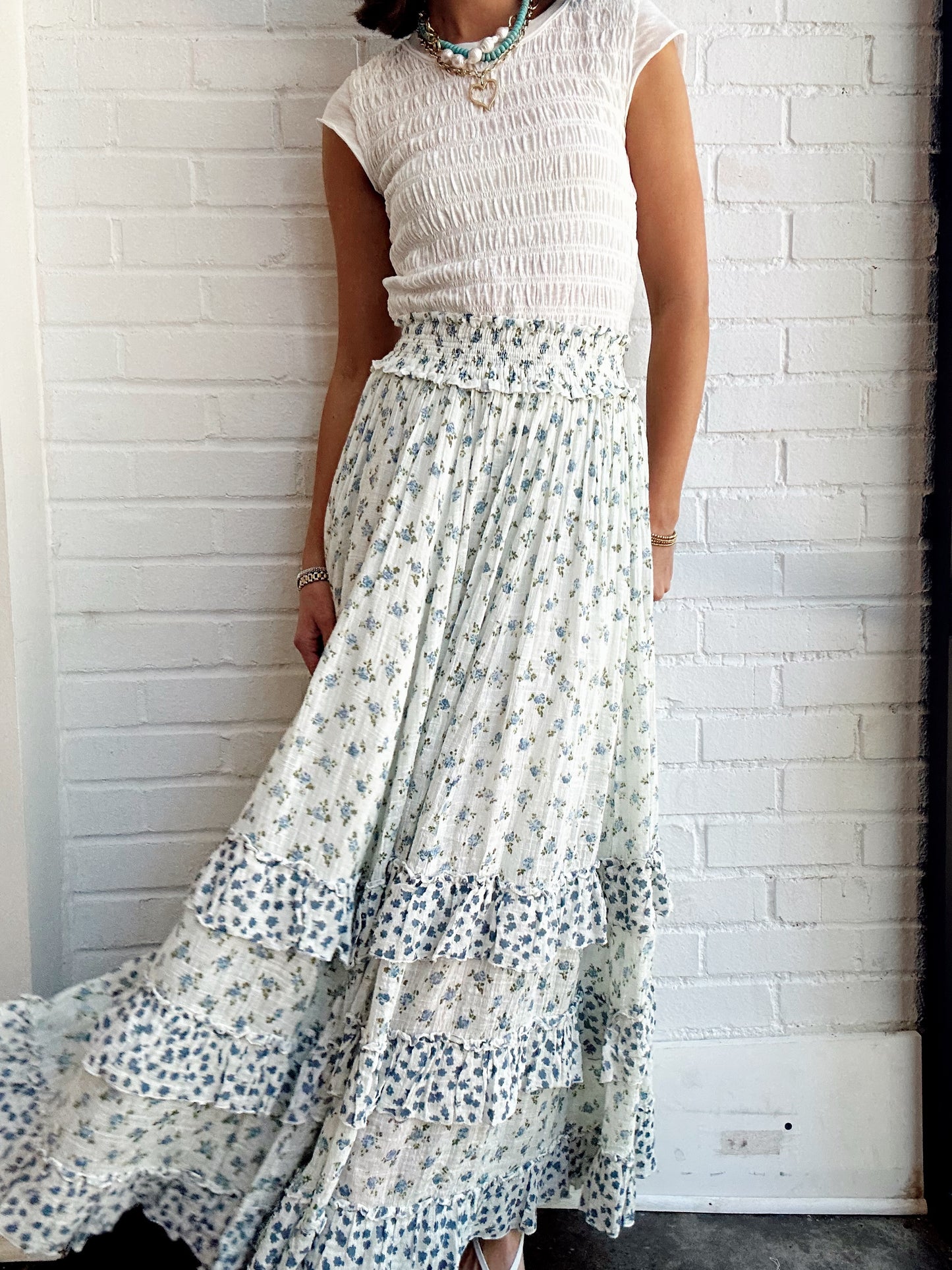 BRYNN PRINTED MAXI SKIRT