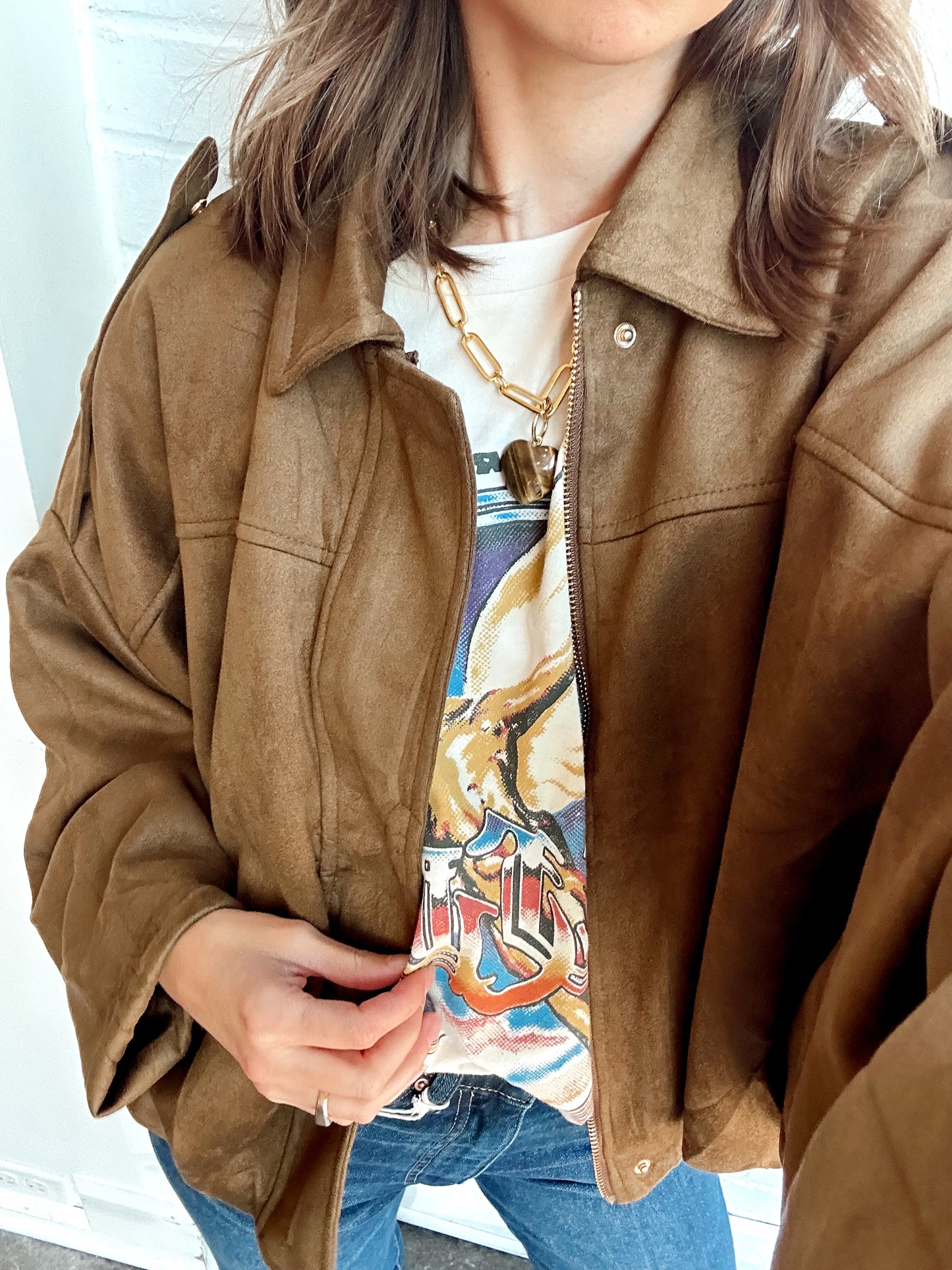 SUEDE NOTCH COLLAR JACKET