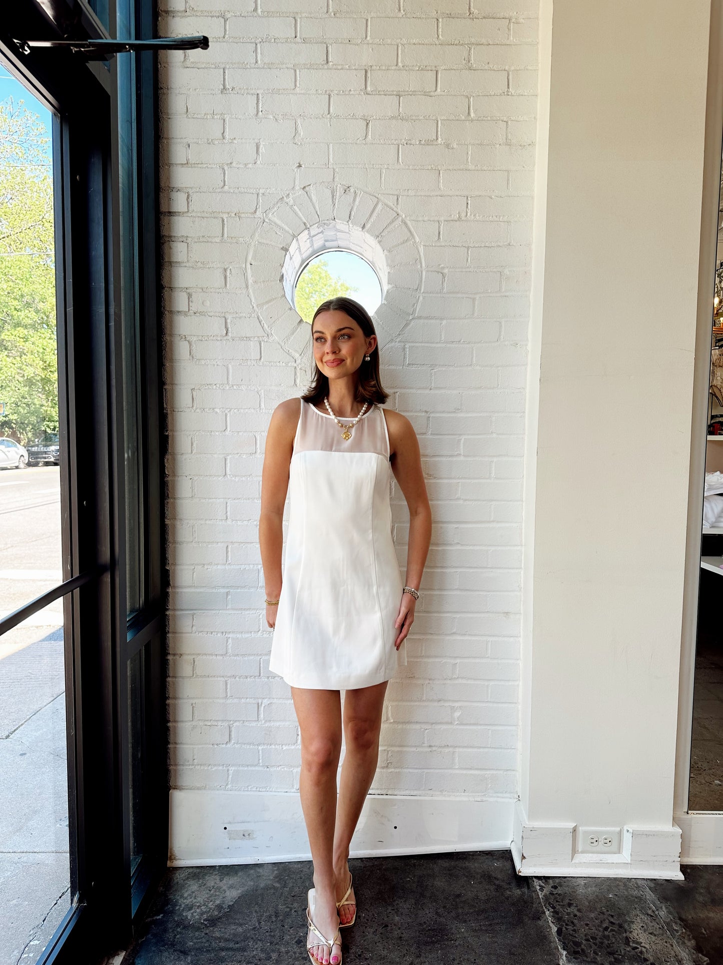 CAREY SATIN CHIFFON DRESS