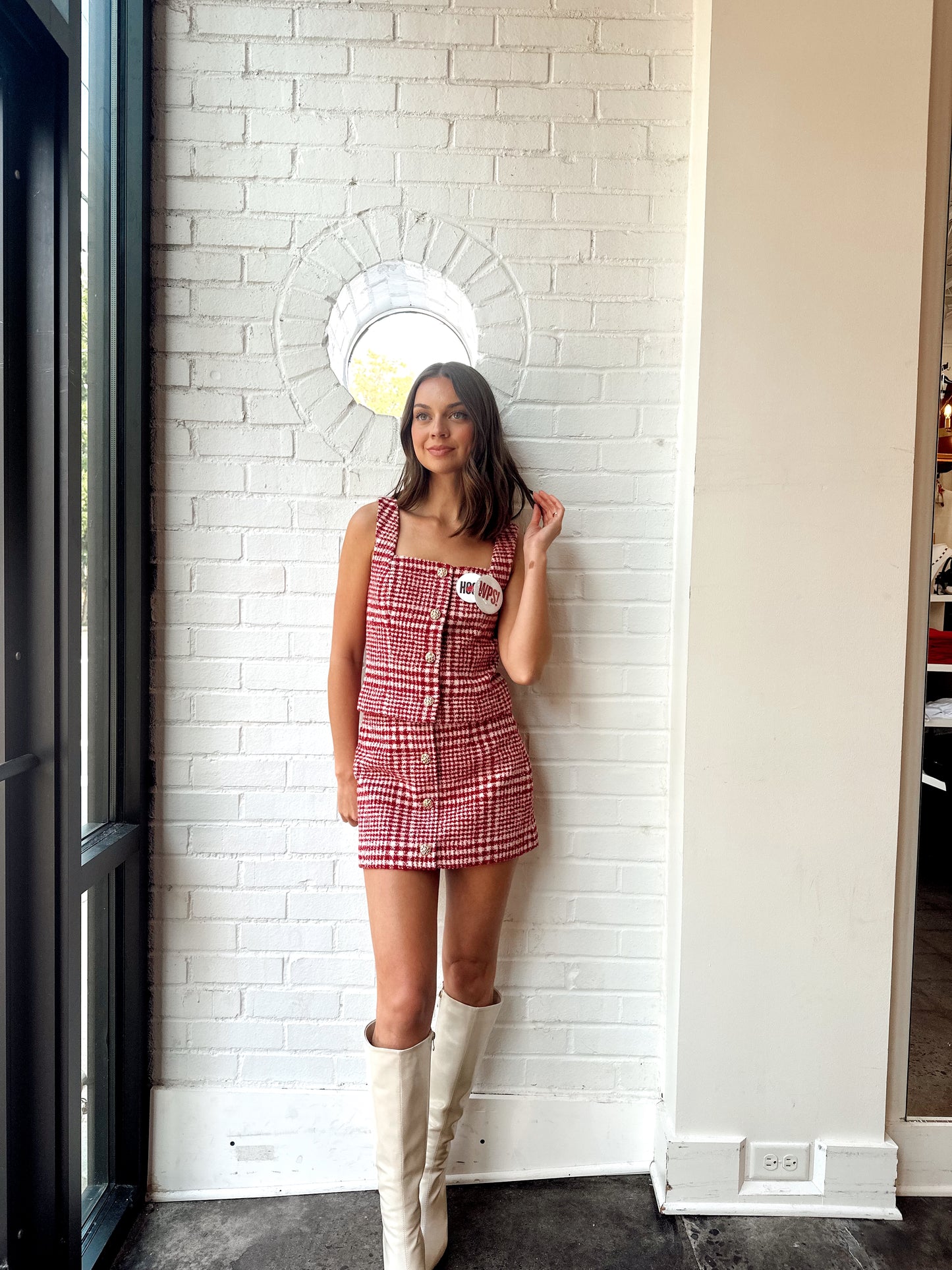 BRUSHED HOUNDSTOOTH MINI