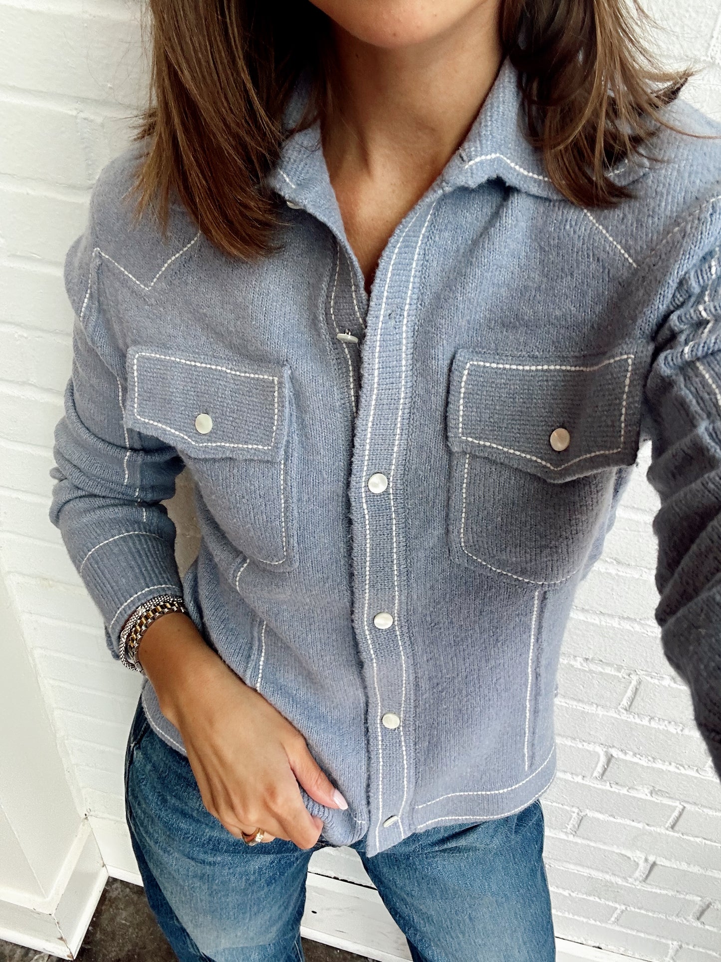 DASH WESTERN SWEATER BUTTON UP